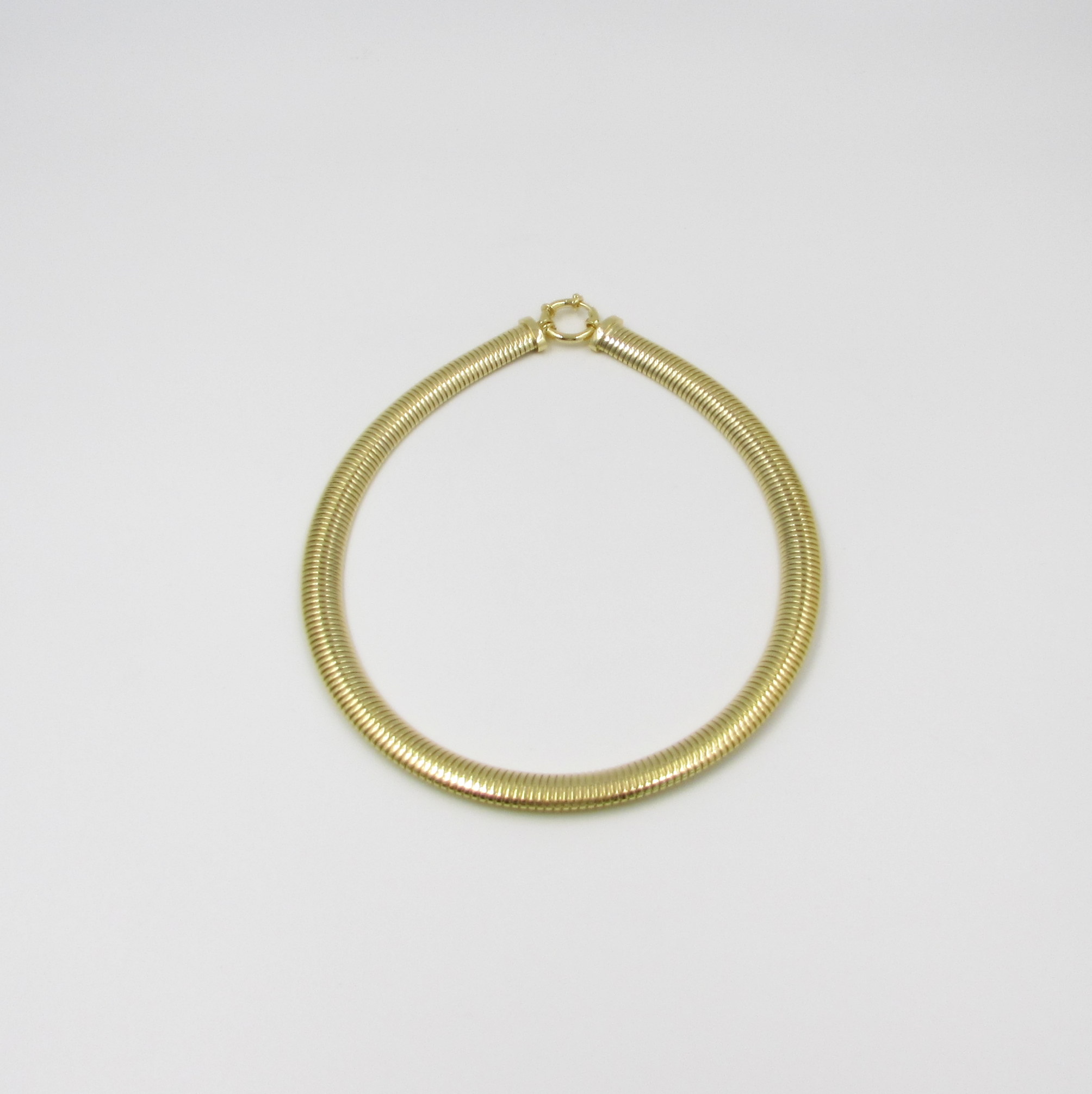 1AR 18 Kt Yellow Gold Over Bronze "Ribbed" Necklace S & K Ltd.
