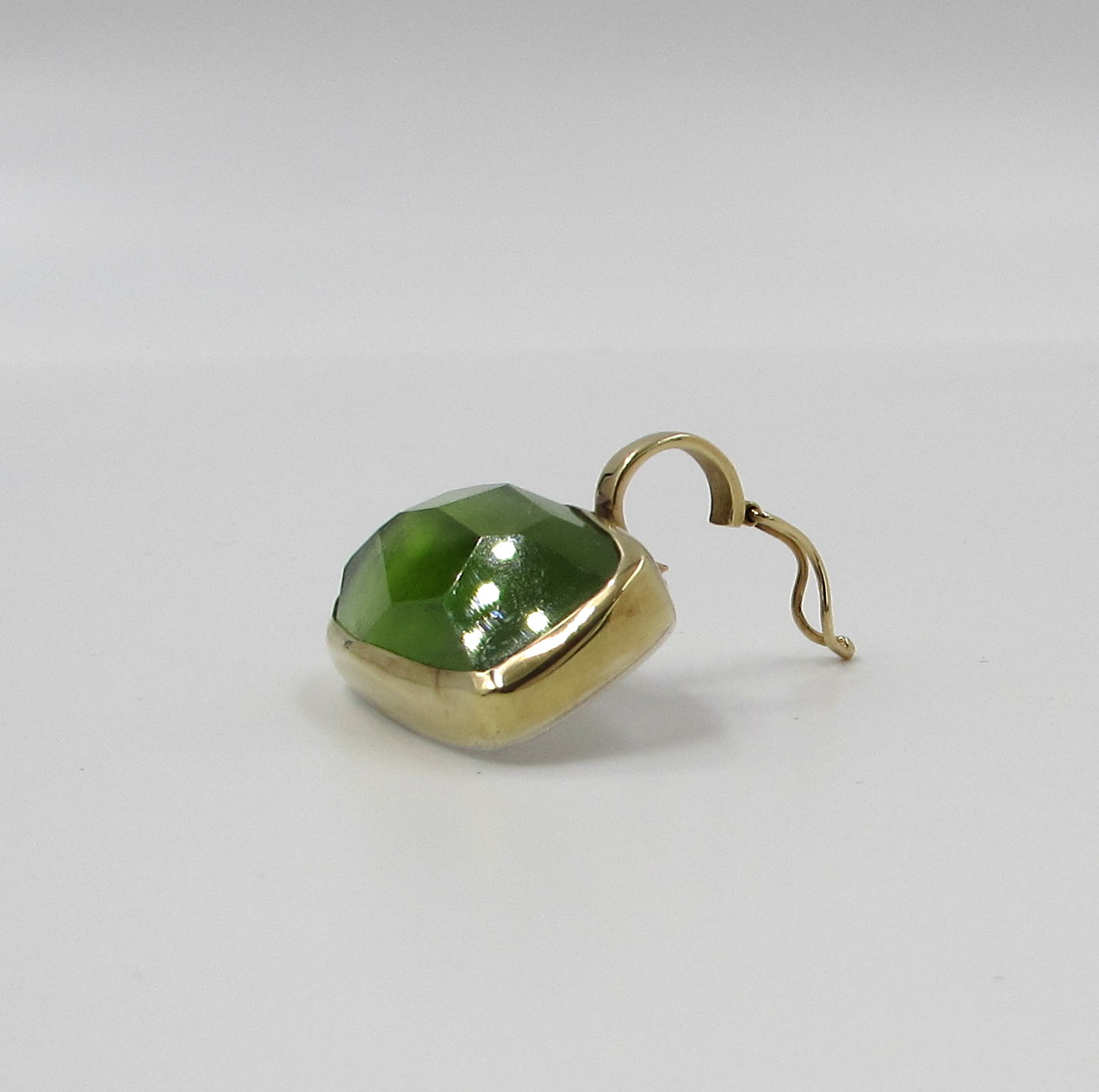 18 Karat Yellow Gold & Sterling Peridot Enhancer Pendant - S & K Ltd.