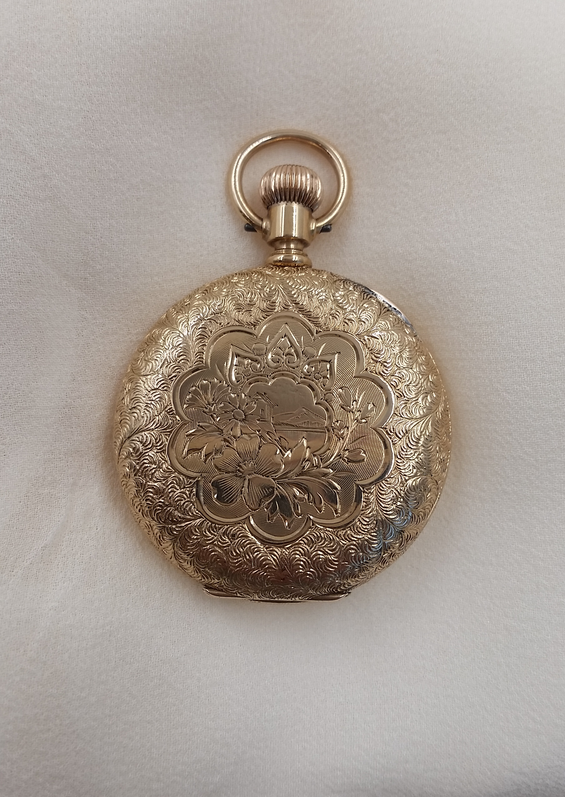 Antique 14 Karat Yellow Gold Pocket Watch By American Waltham Watch Co ...