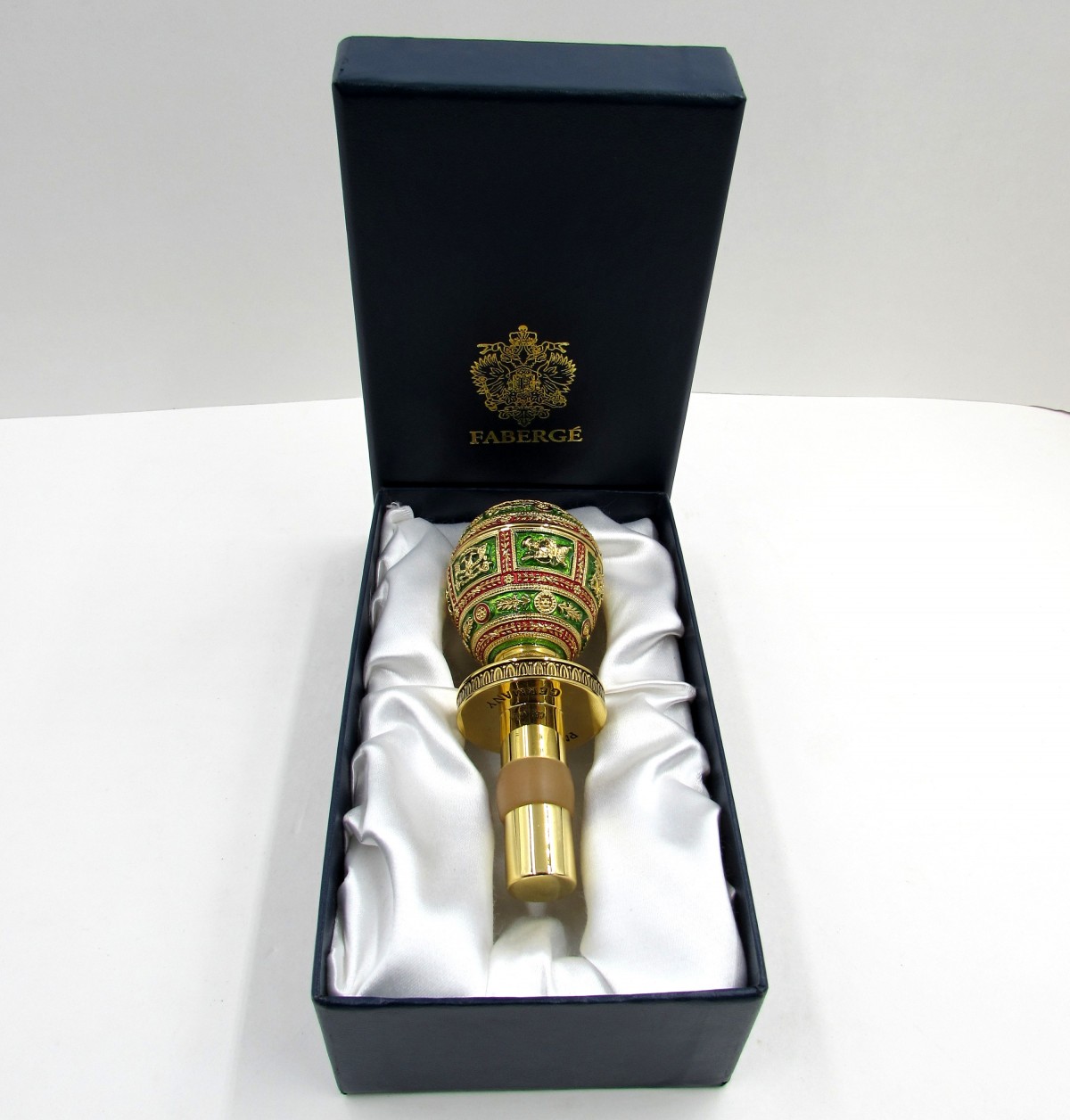 Faberge' Napoleonic Egg Guilloche Enamel Wine Stopper S & K Ltd.