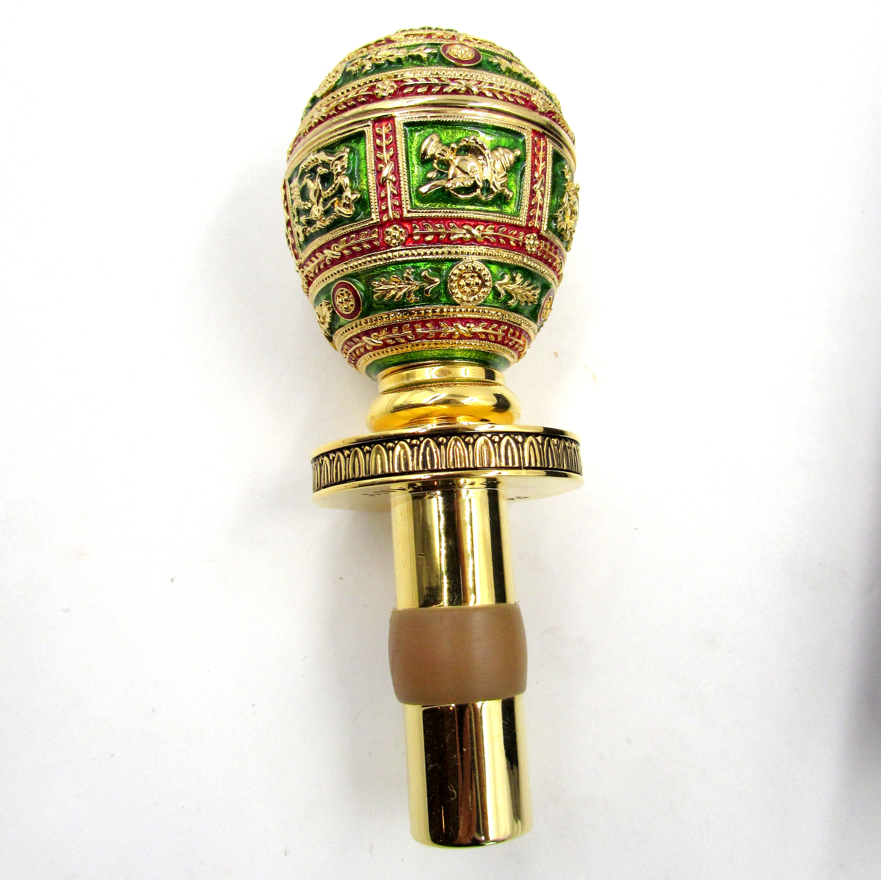 Faberge' Napoleonic Egg Guilloche Enamel Wine Stopper S & K Ltd.