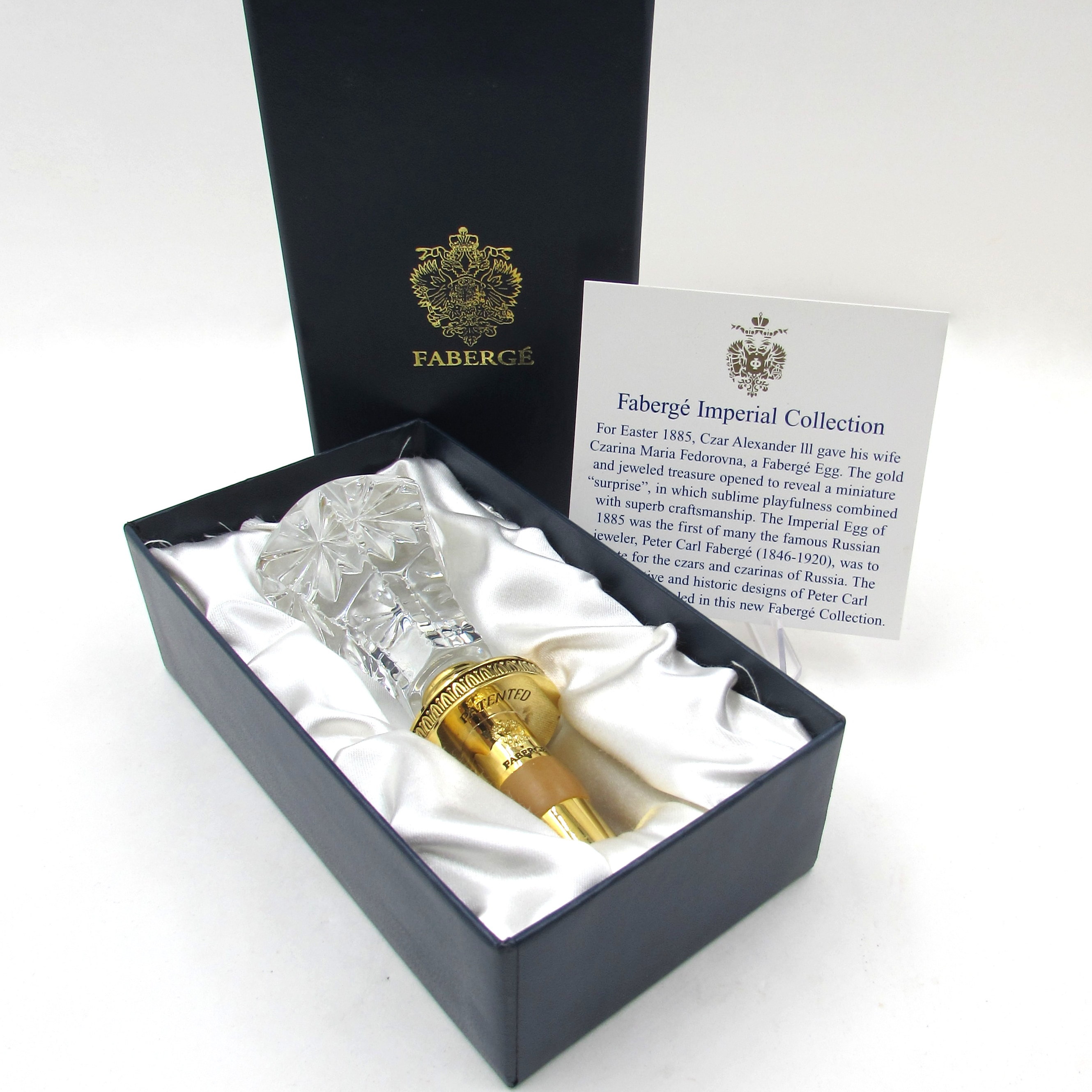 Faberge' "Versailles" Clear Crystal Wine Stopper S & K Ltd.