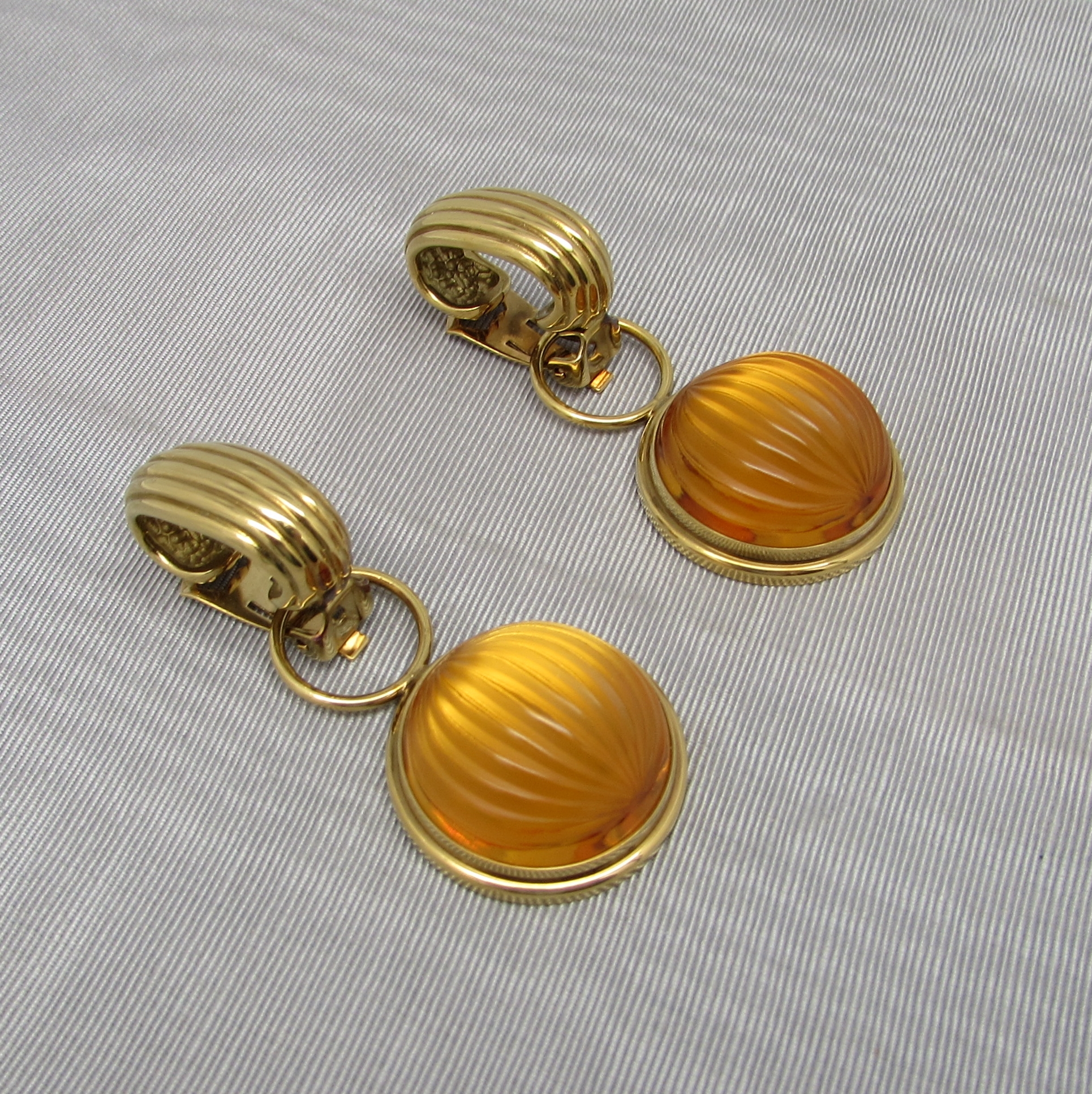 Lalique' "Merita" Amber Earrings - Image 4