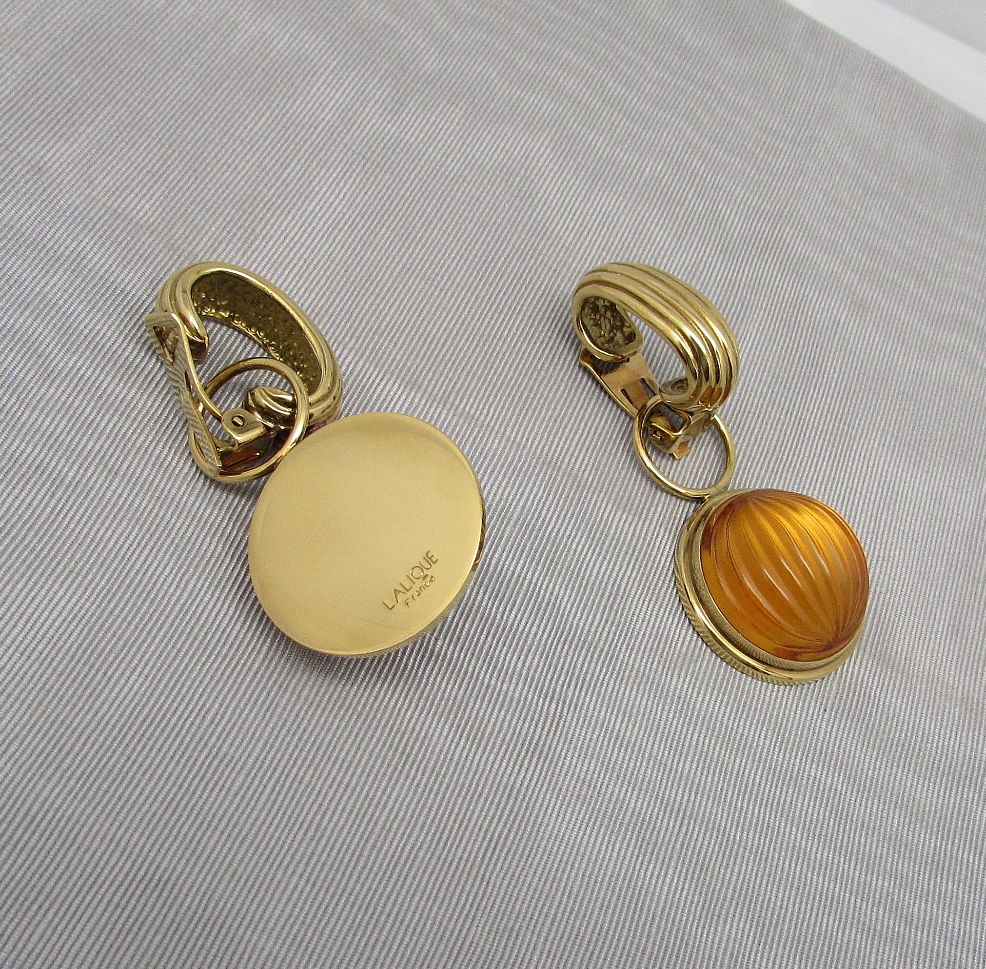 Lalique' "Merita" Amber Earrings - Image 6