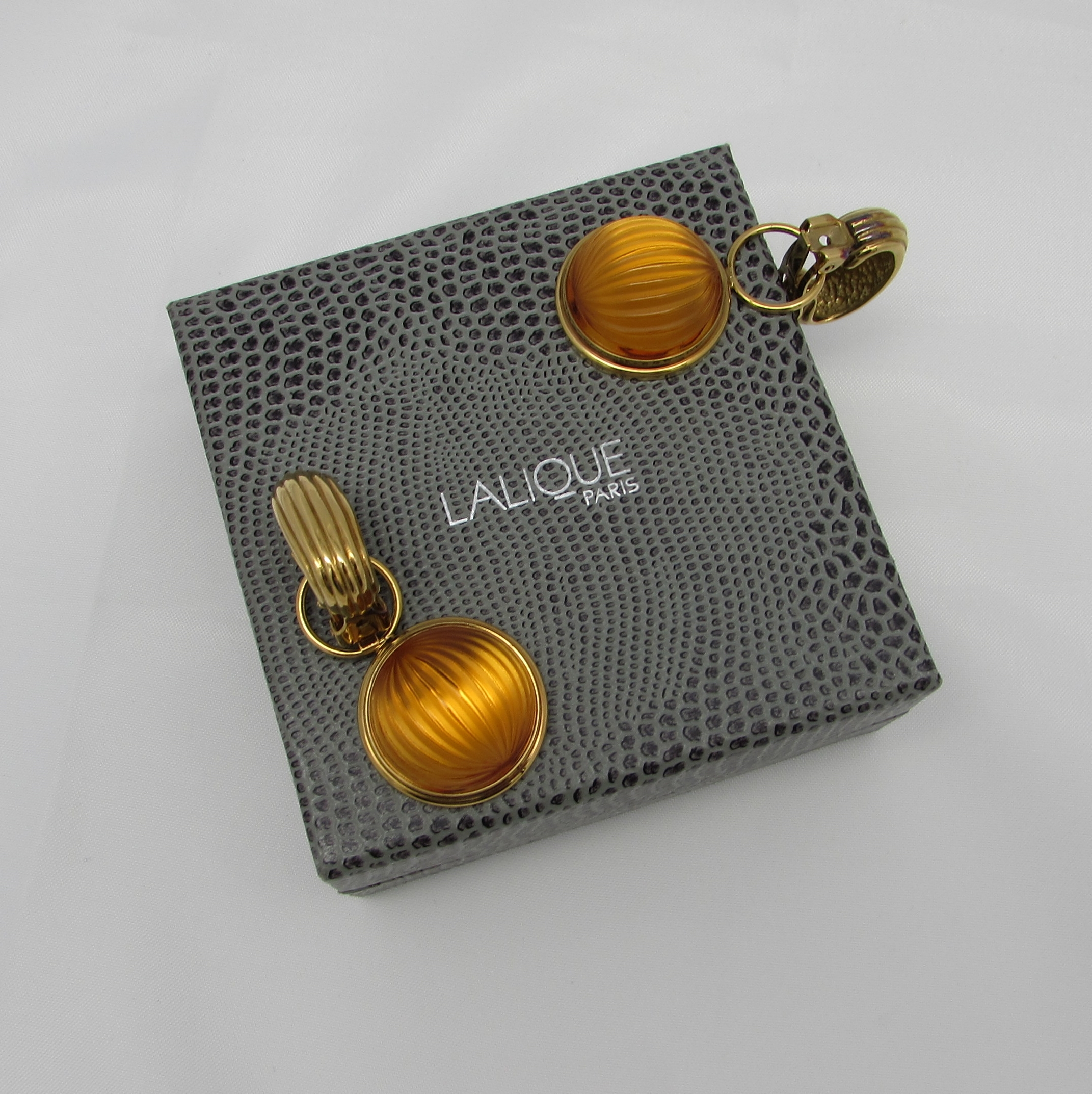 Lalique' "Merita" Amber Earrings - Image 2