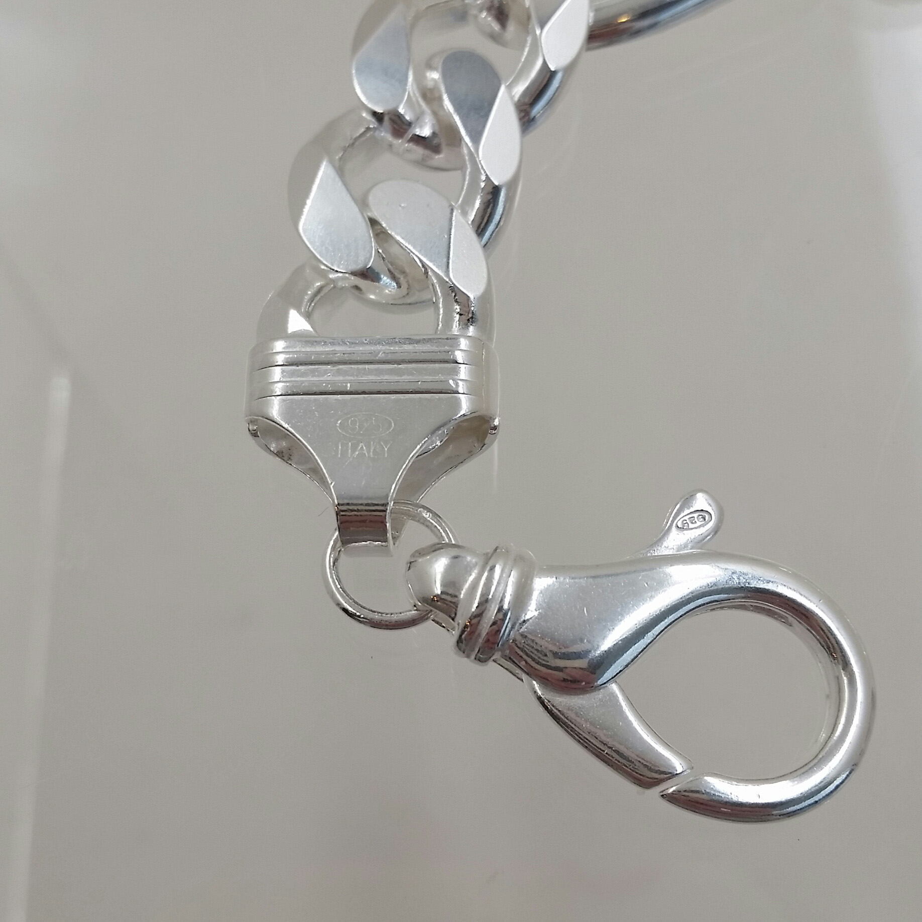 Sterling Silver 15mm Figaro Chain Bracelet - S & K Ltd.
