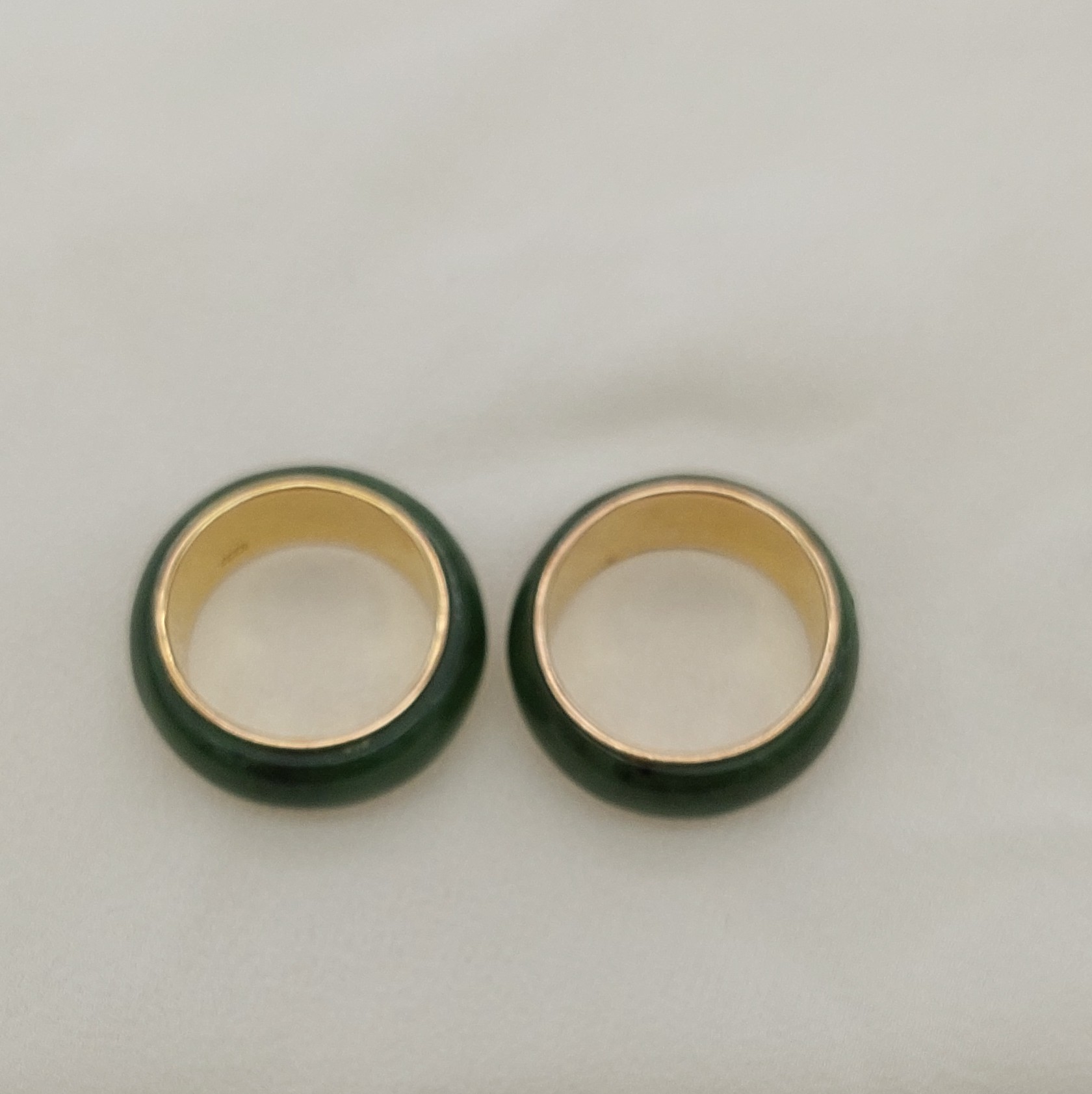 Jade & 14 Karat Yellow Gold Wide Band - Image 7