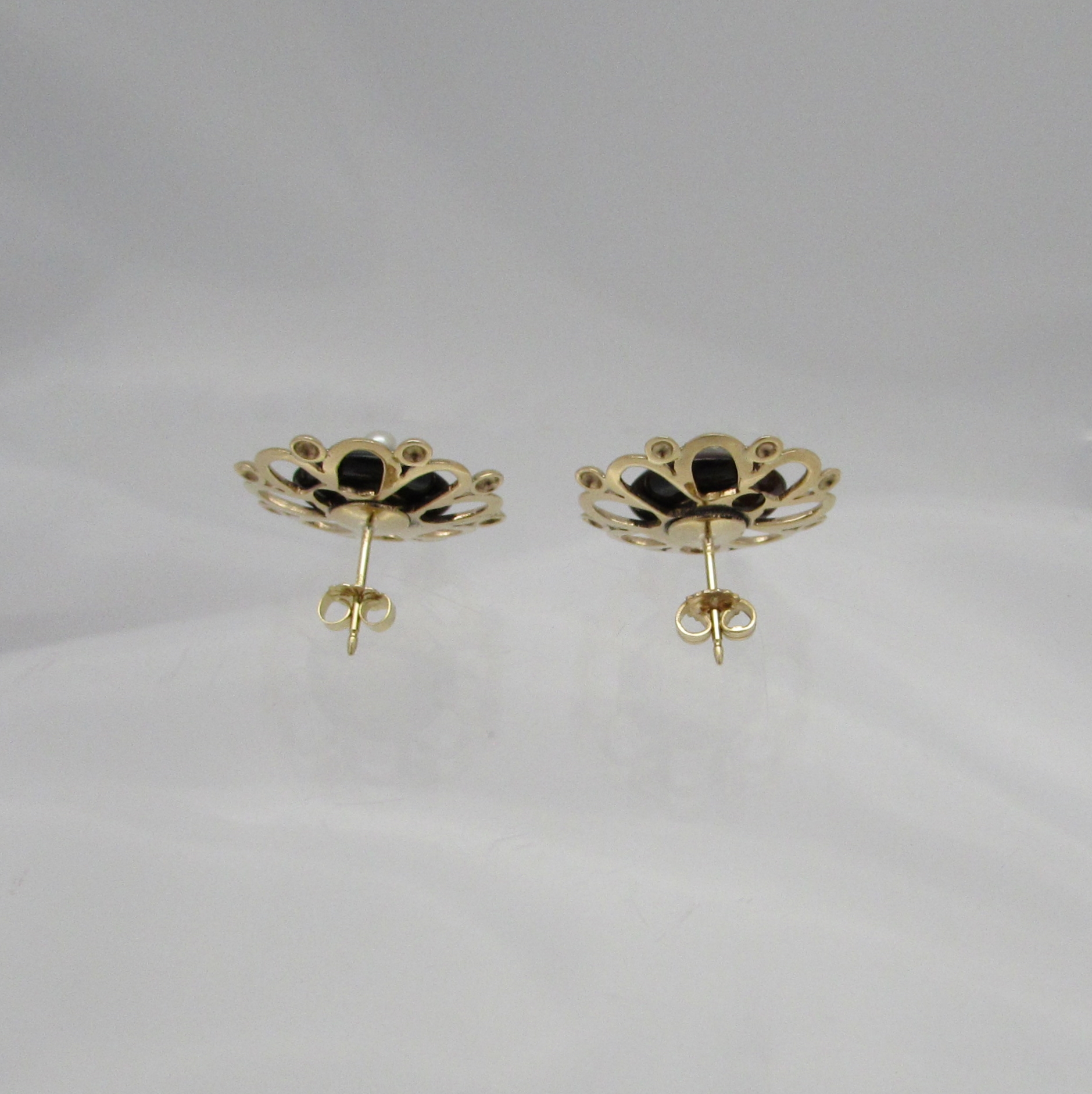 Victorian Onyx, Quartz & Pearl Earrings - Image 3