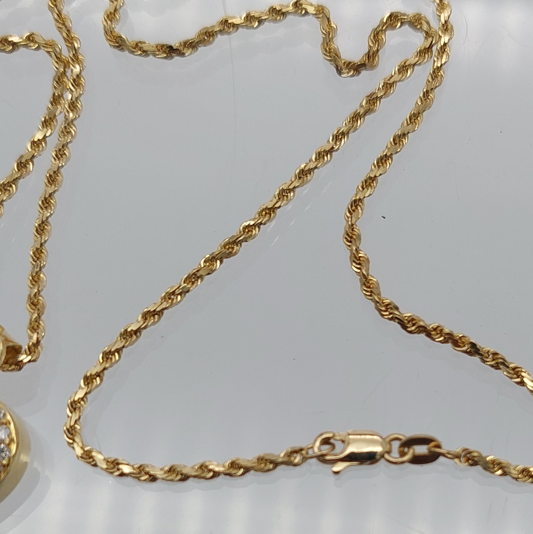 Ruby & Diamond Heart 14 Karat Yellow Gold Pendant on Rope Chain ...