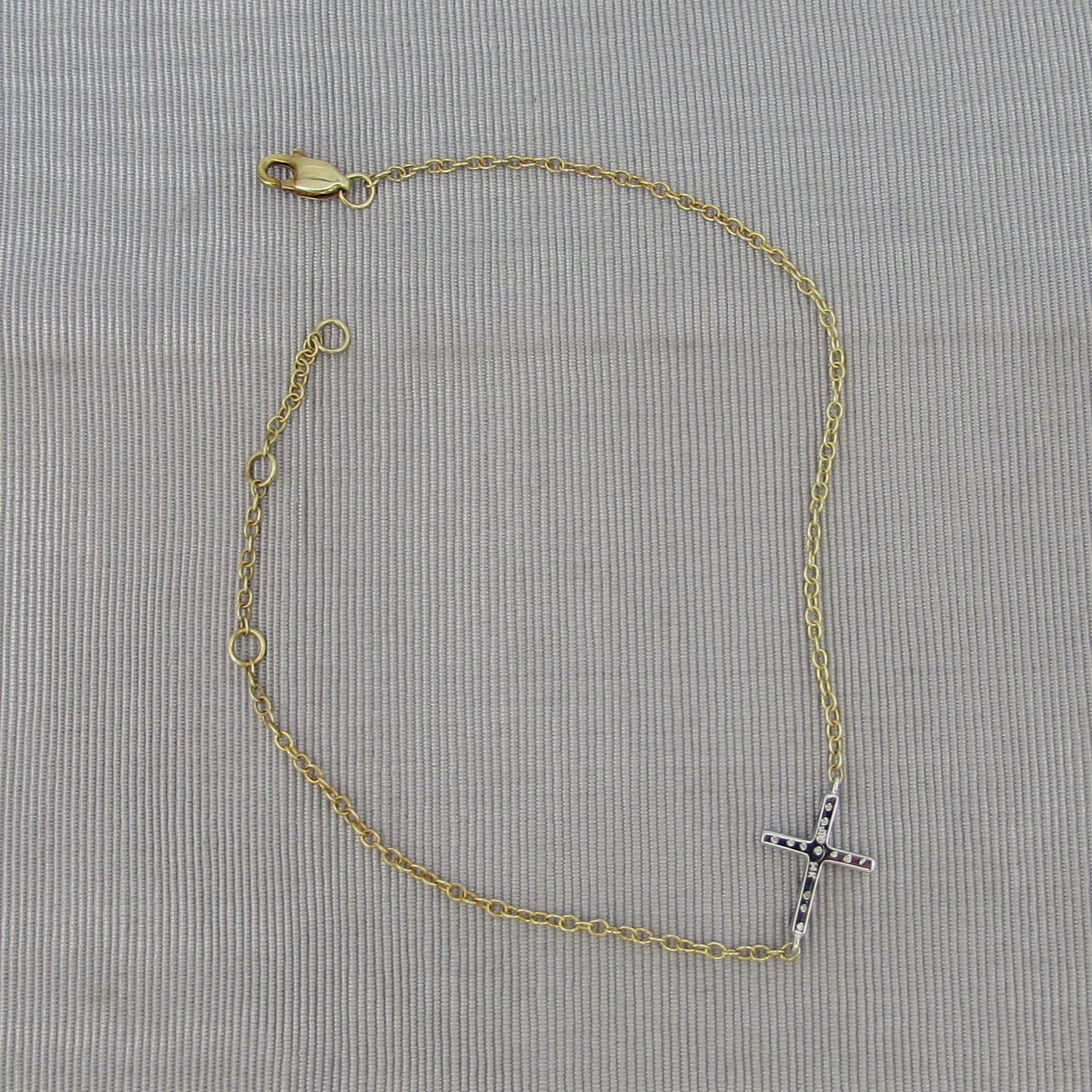 Diamond Side-Way Cross Bracelet - Image 3