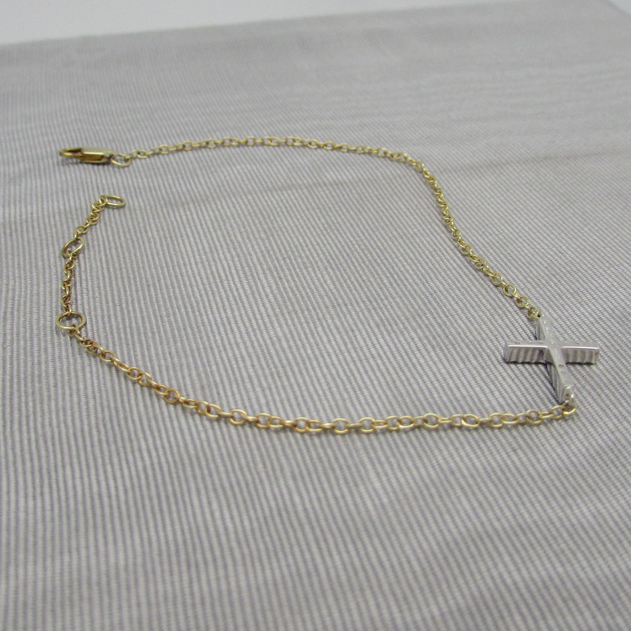 Diamond Side-Way Cross Bracelet - Image 4