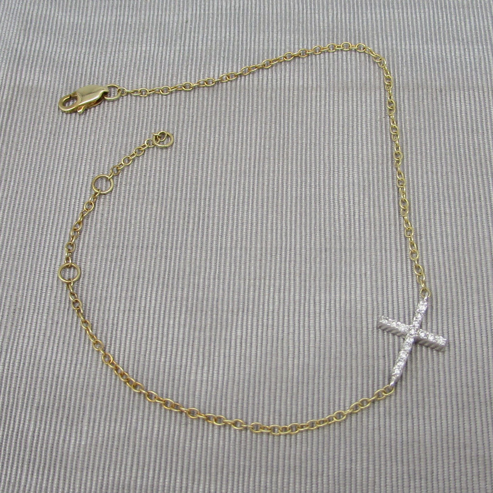 Diamond Side-Way Cross Bracelet - Image 2