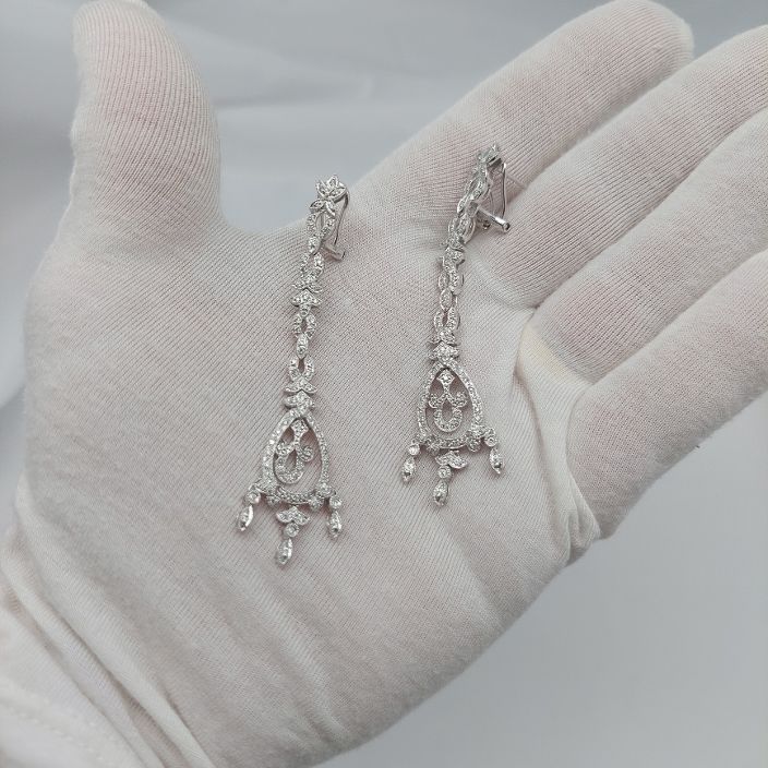 Natural Diamond "Chandelier" 14KT Earrings - Image 9