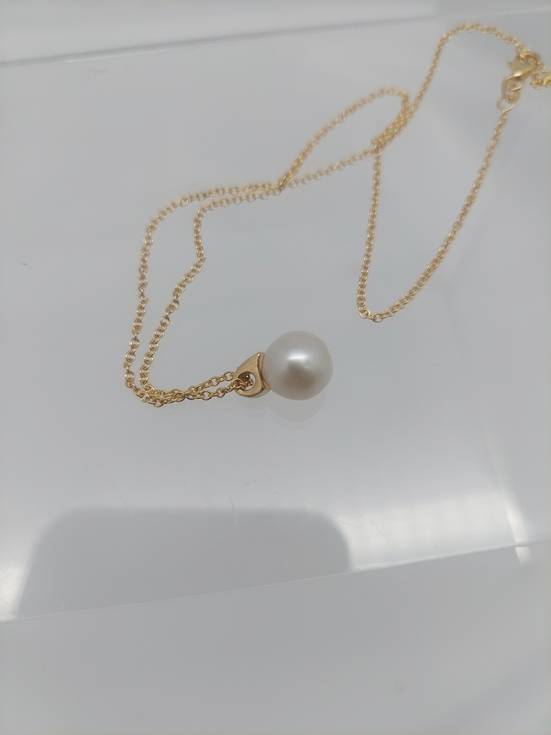 Natural Akoya Pearl Pendant on Chain Necklace - Image 5