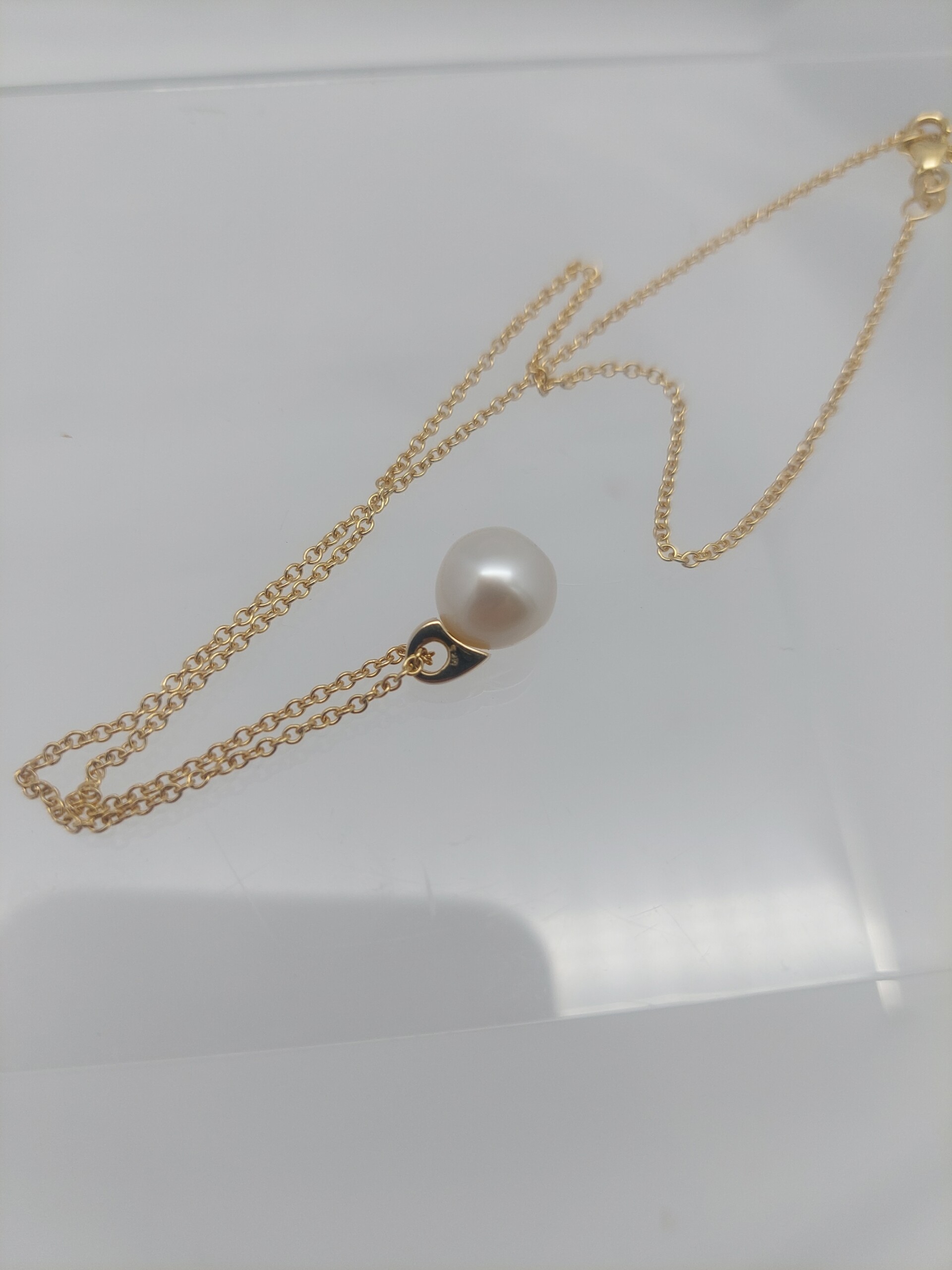 Natural Akoya Pearl Pendant on Chain Necklace - Image 6