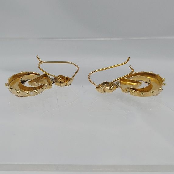 9KT Old Victorian Drop Earrings - Image 3