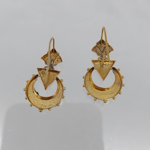 9KT Old Victorian Drop Earrings - Image 4