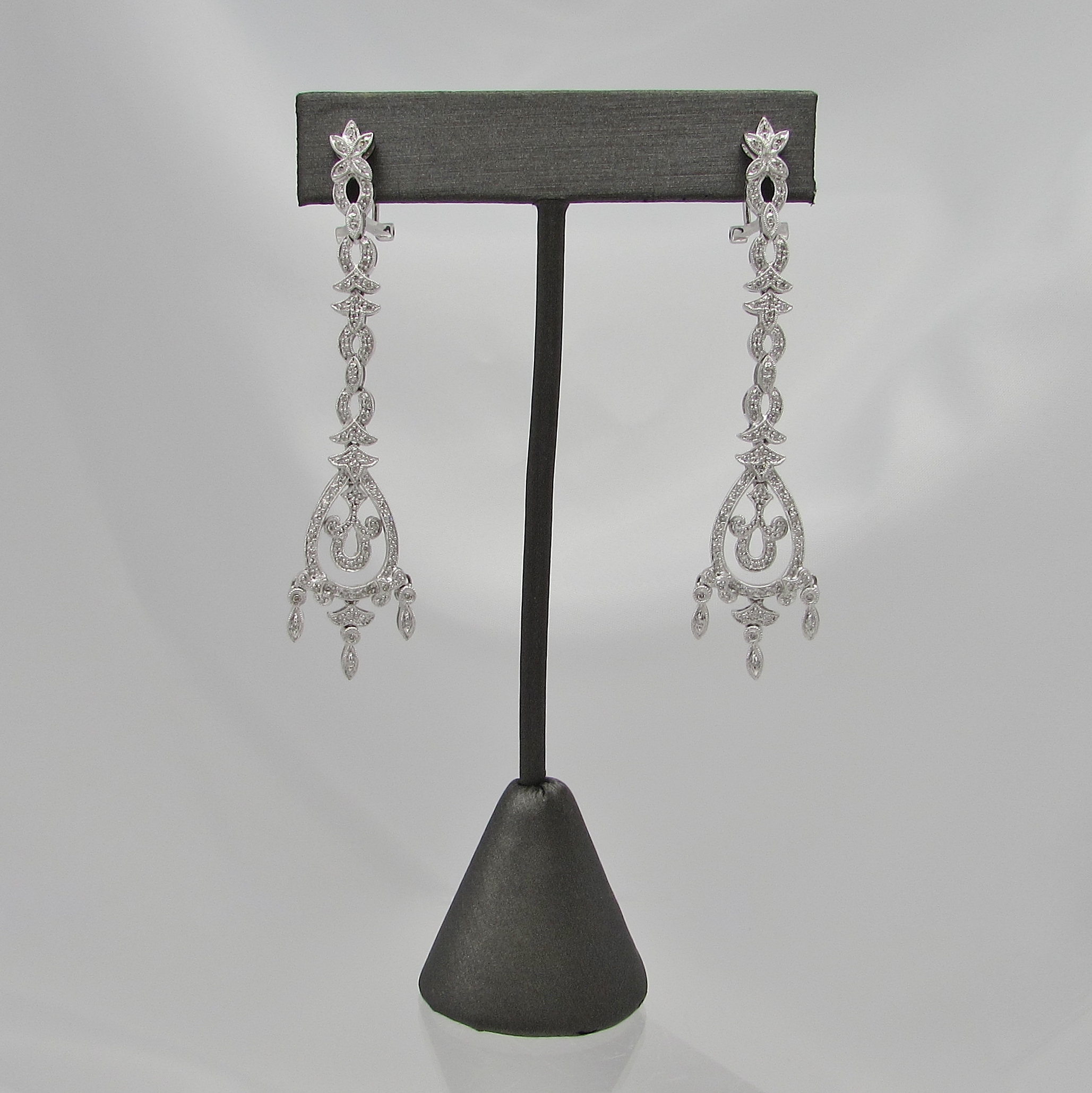 Natural Diamond "Chandelier" 14KT Earrings - Image 2