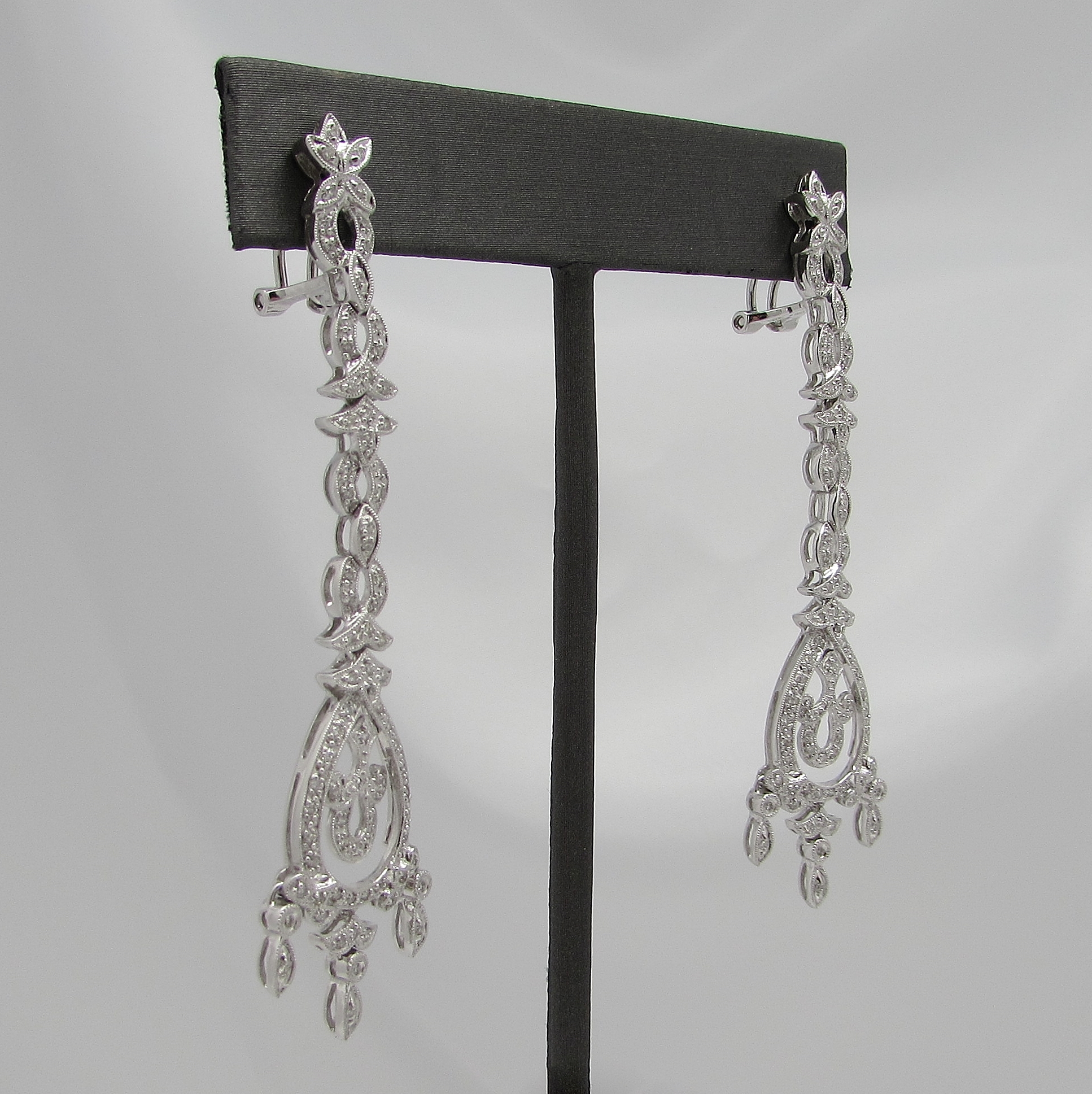 Natural Diamond "Chandelier" 14KT Earrings - Image 3