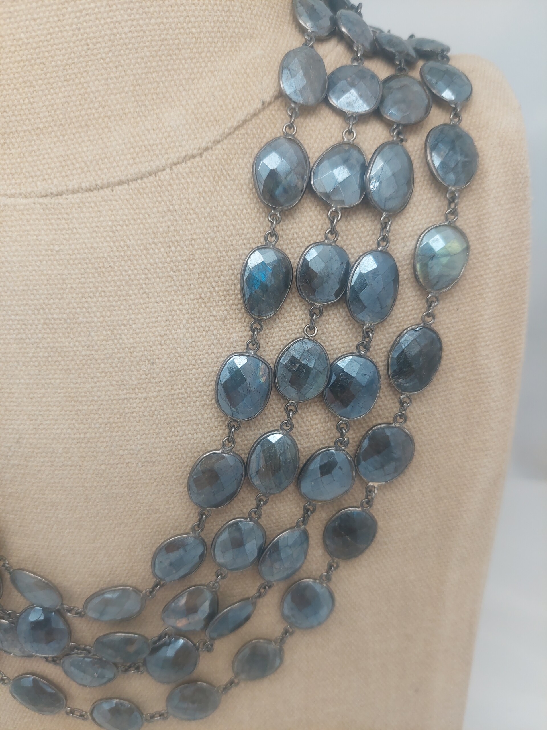 Labradorite 4-Strand Sterling Necklace - Image 4