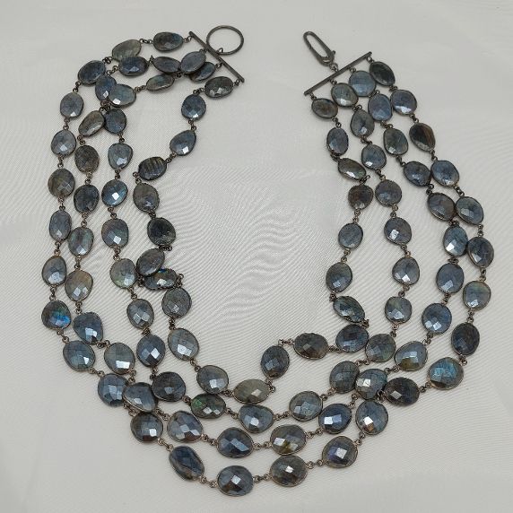 Labradorite 4-Strand Sterling Necklace - Image 3