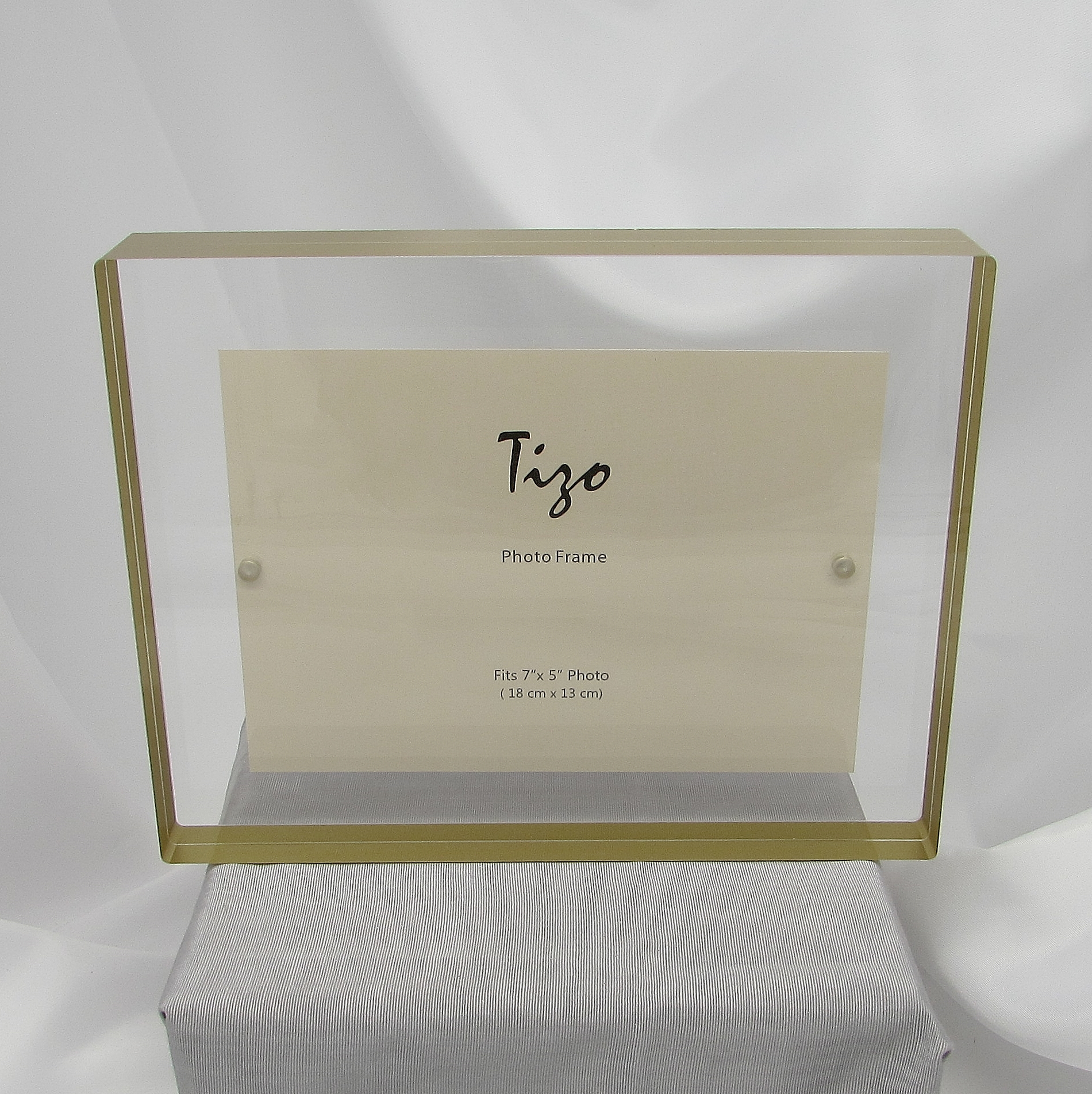 Lucite Gold-Tone Border Frame