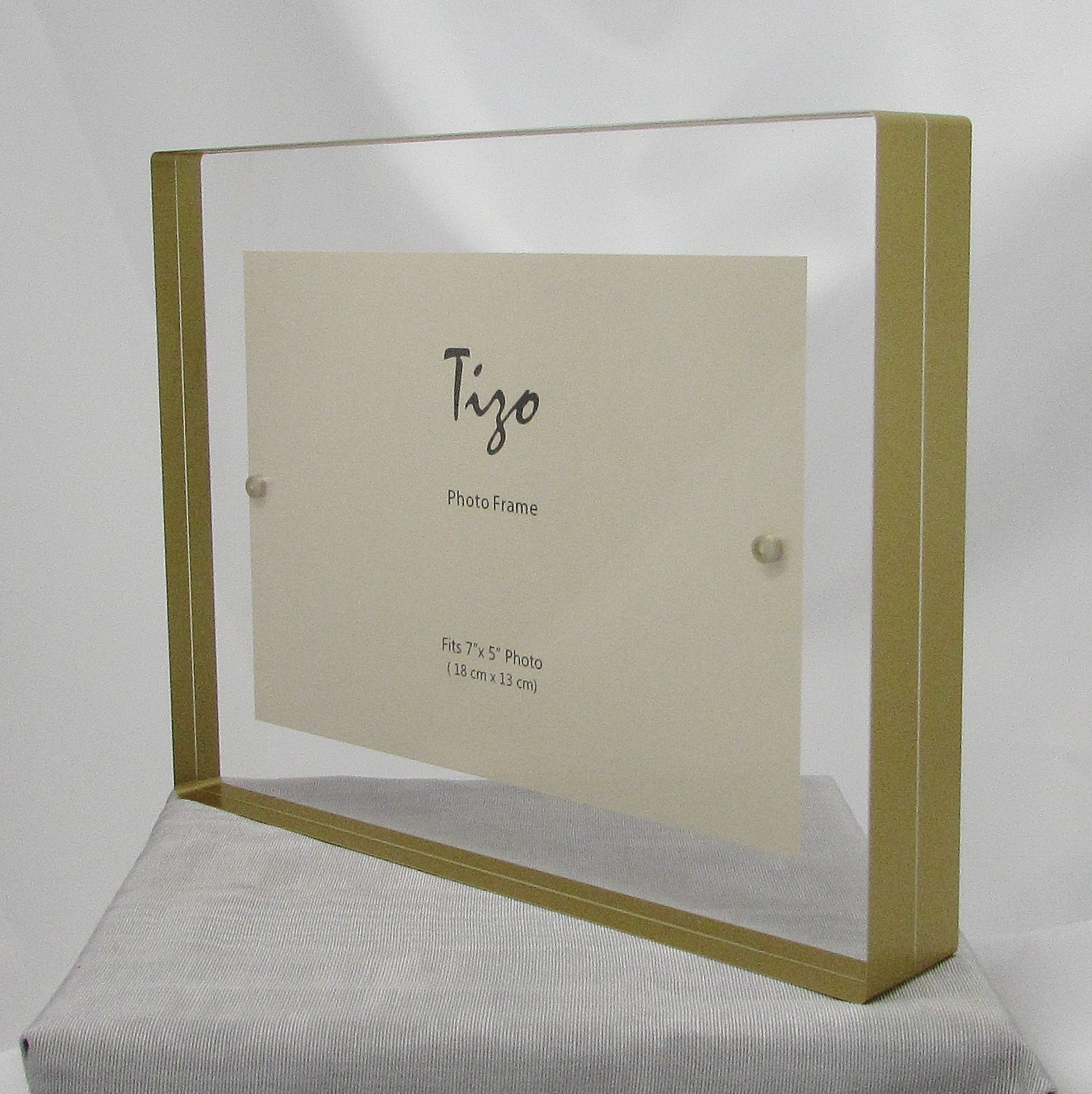 Lucite Gold-Tone Border Frame - Image 2