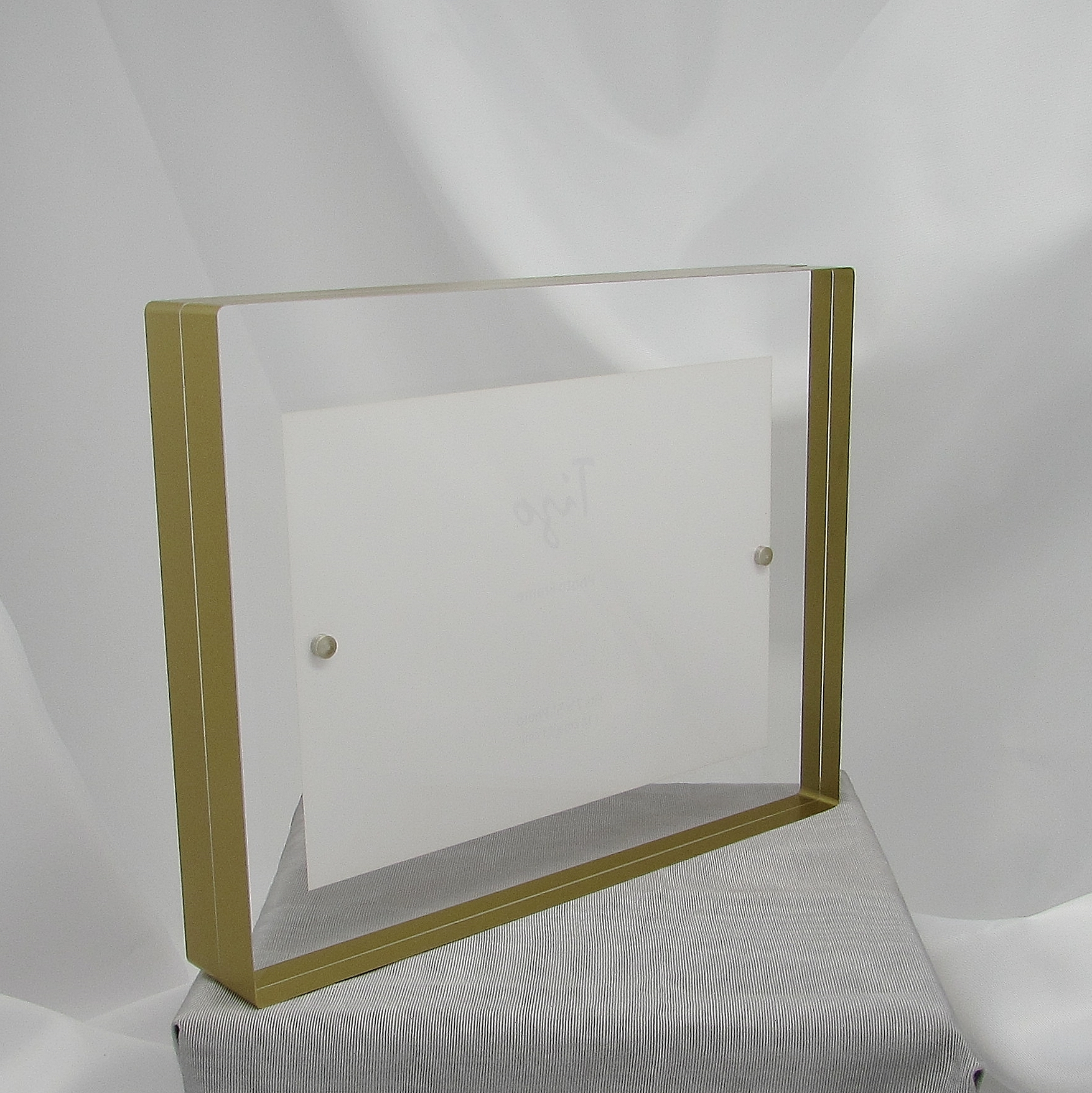 Lucite Gold-Tone Border Frame - Image 4