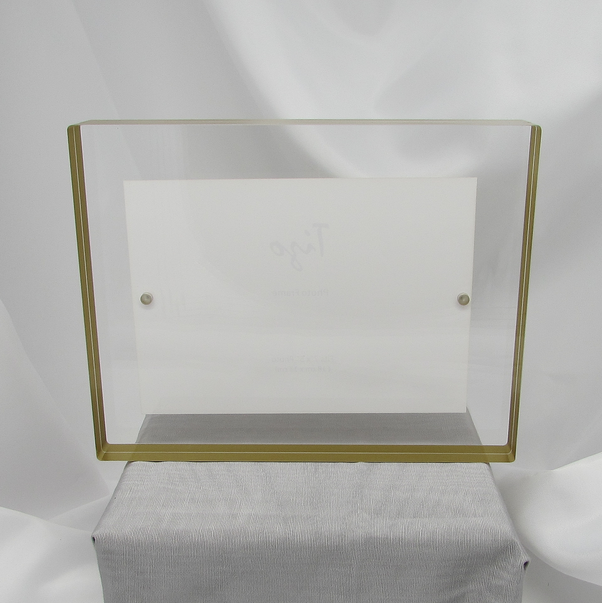 Lucite Gold-Tone Border Frame - Image 5