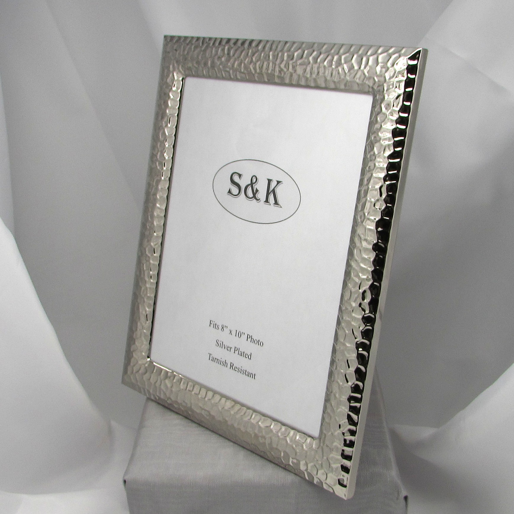 Silver Plate Hammered 8" x 10" Frame - Image 2