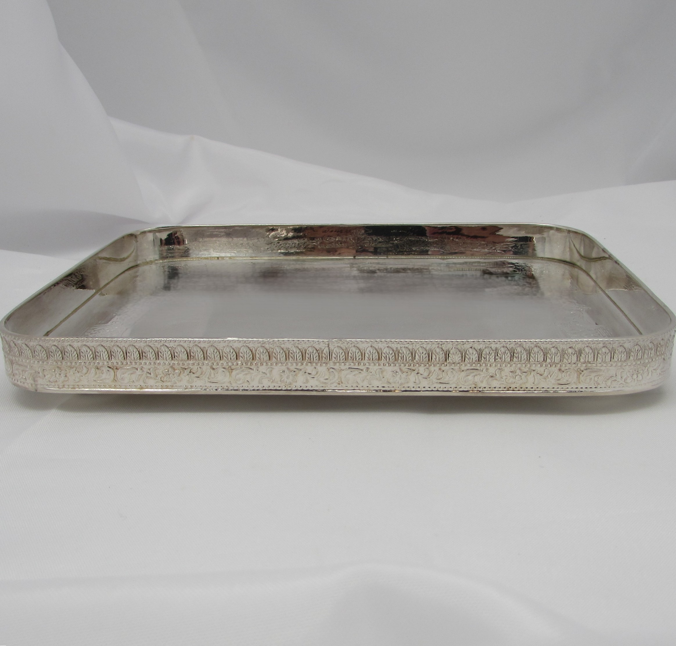 Silver-Plated Engraved Gallery Tray - Image 4