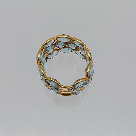 Blue Topaz "Triple Path" 18KT Band - Image 4