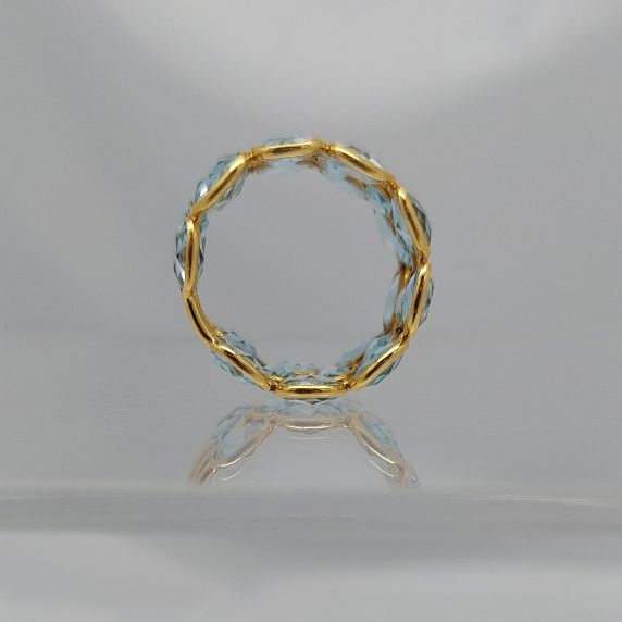 Blue Topaz "Triple Path" 18KT Band - Image 6