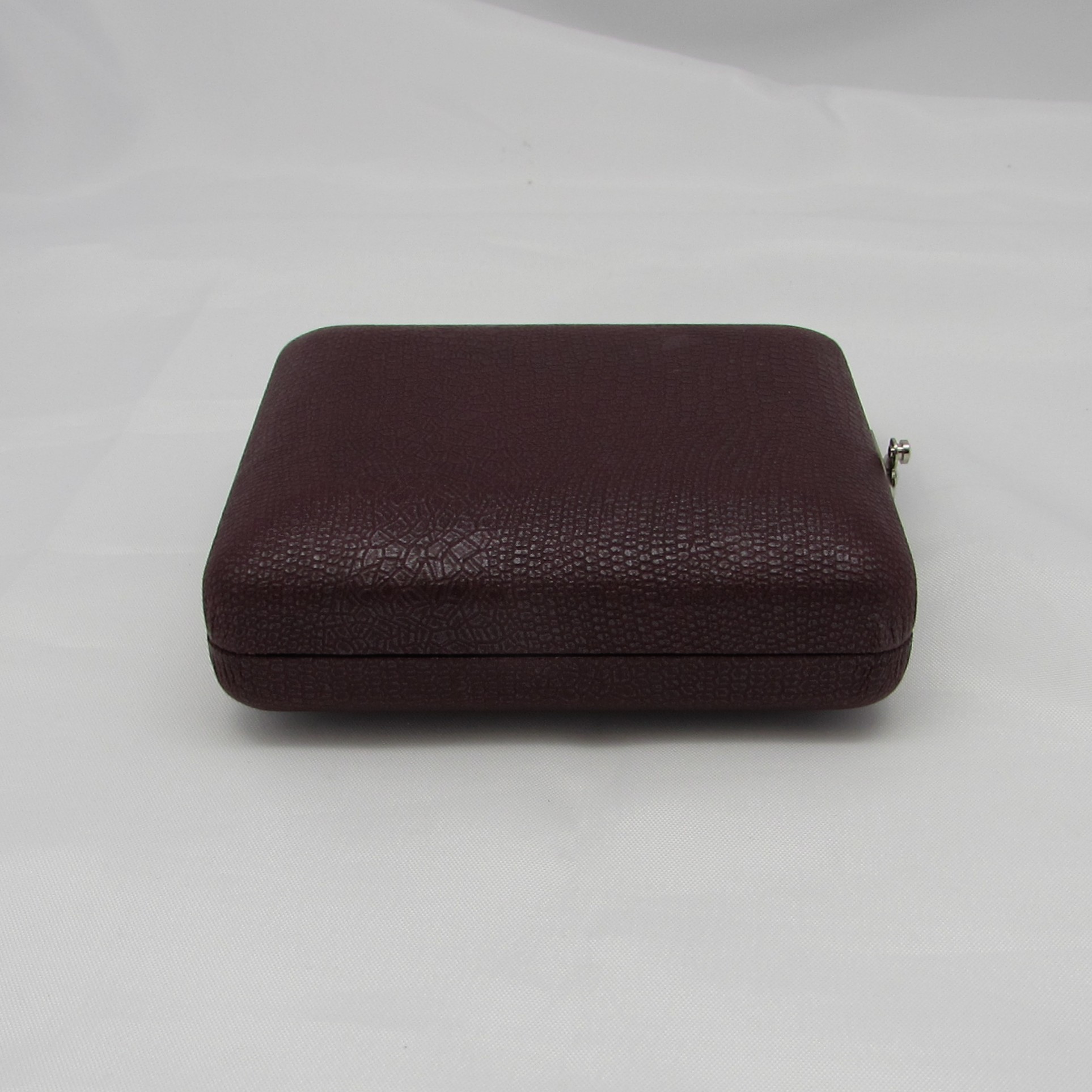 English Sterling & Burgundy Leather Travel Frame - Image 8