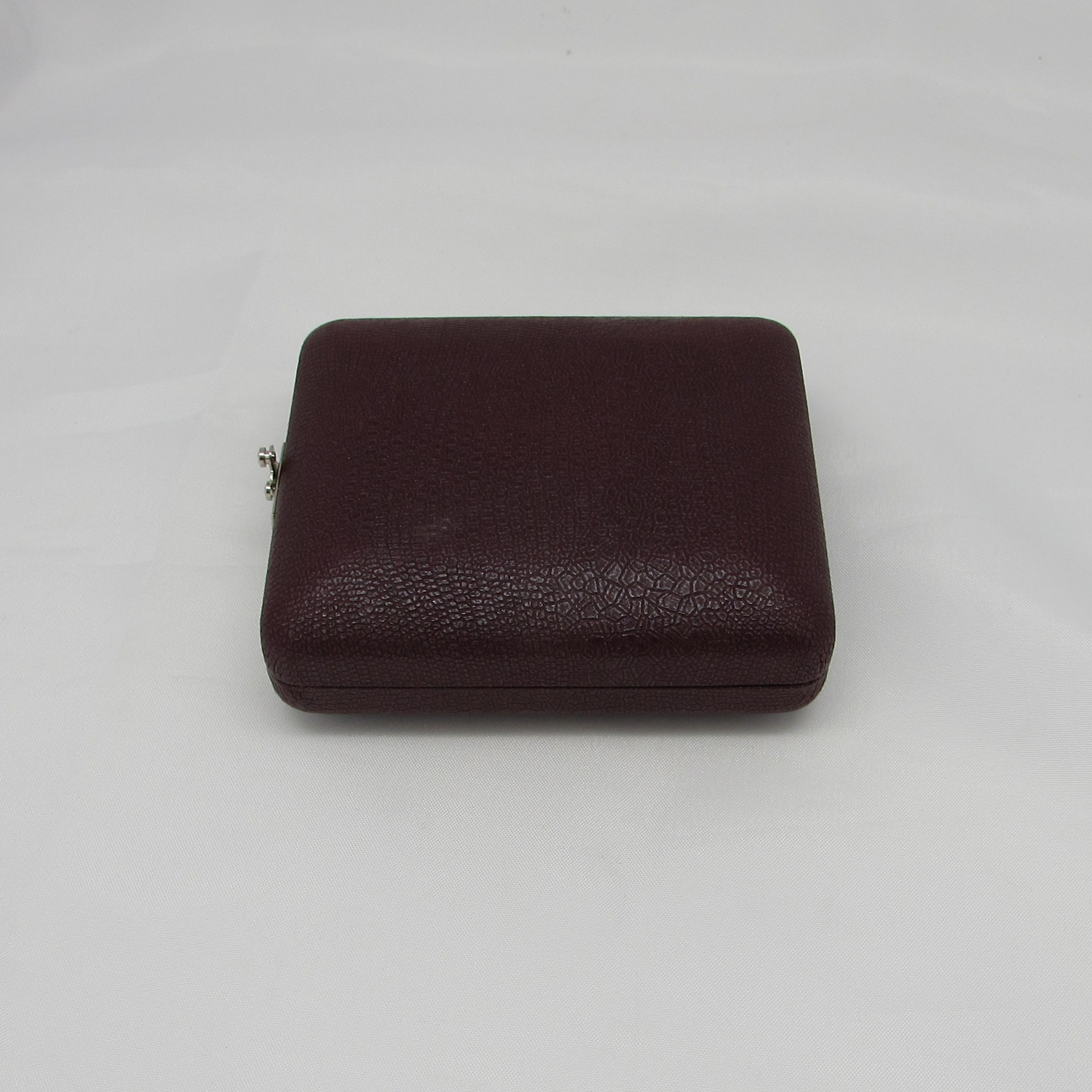 English Sterling & Burgundy Leather Travel Frame - Image 10