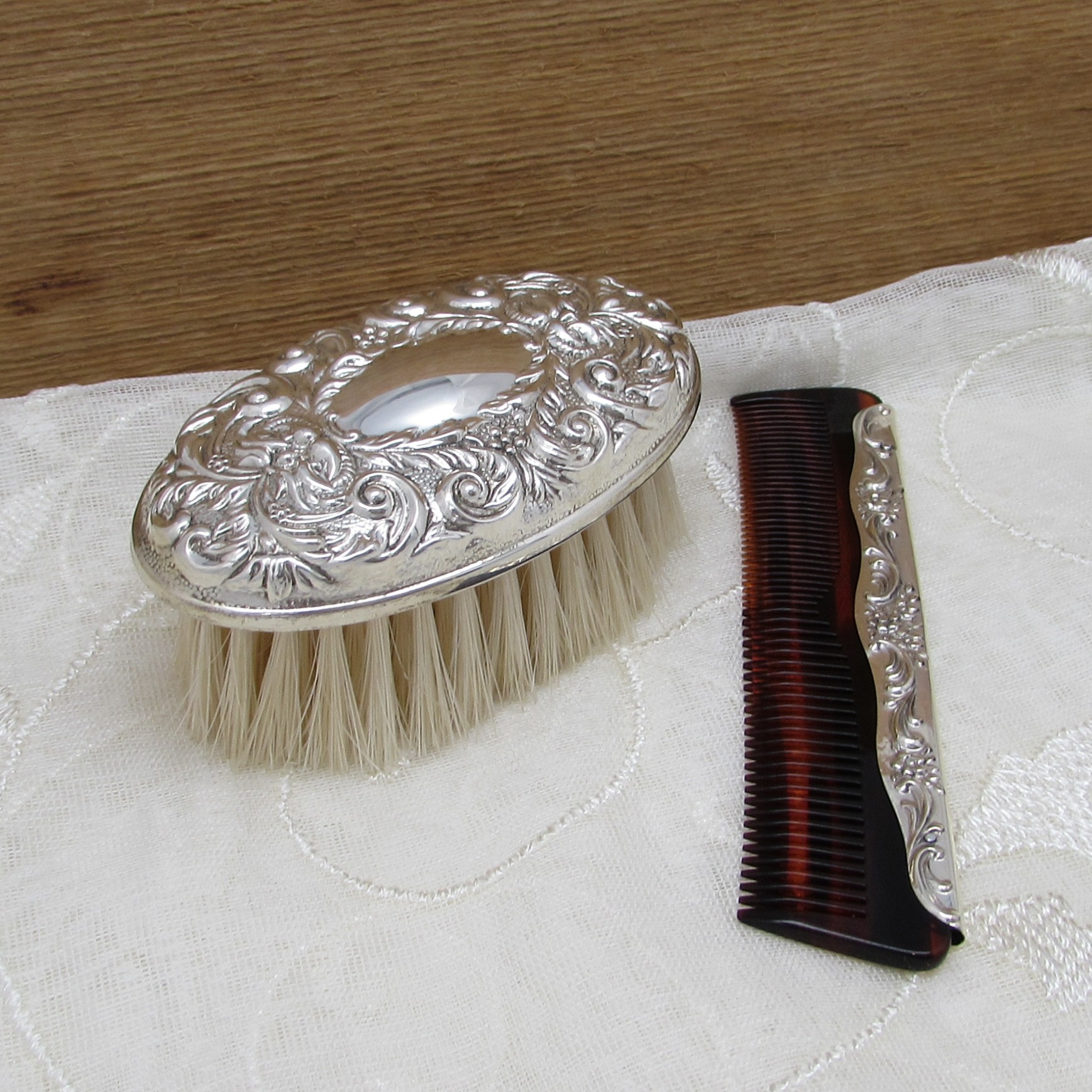 Sterling Boy's Oval Brush & Comb Set