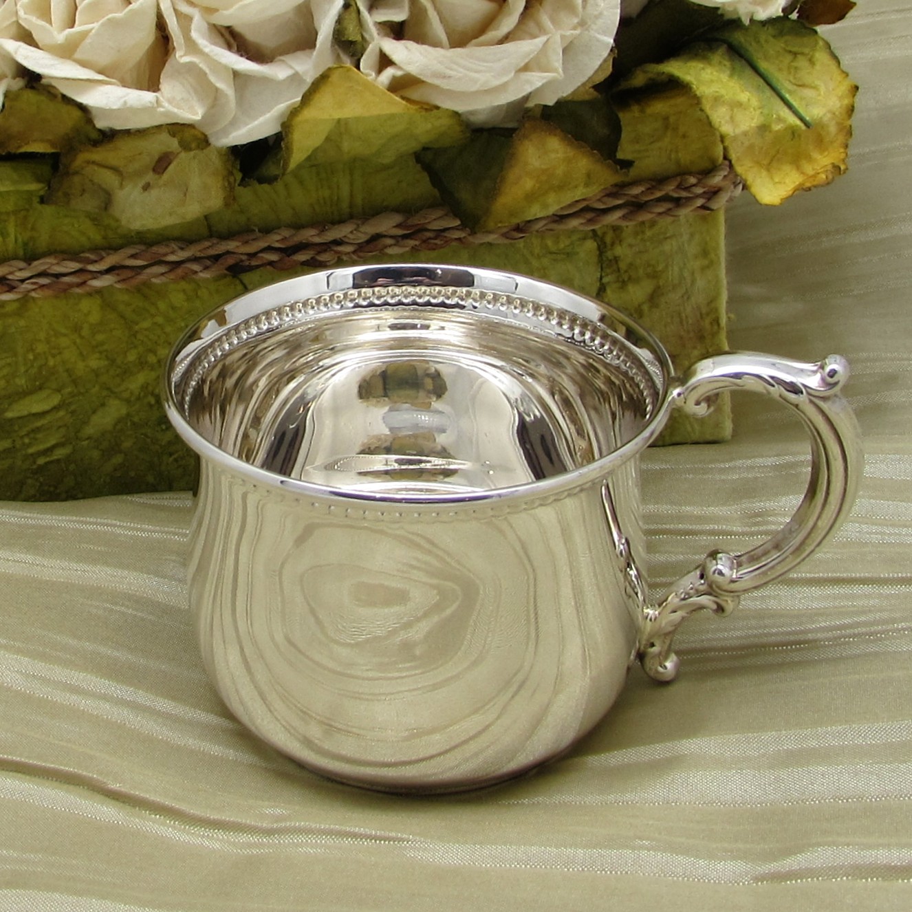 Sterling Beaded Child's Cup