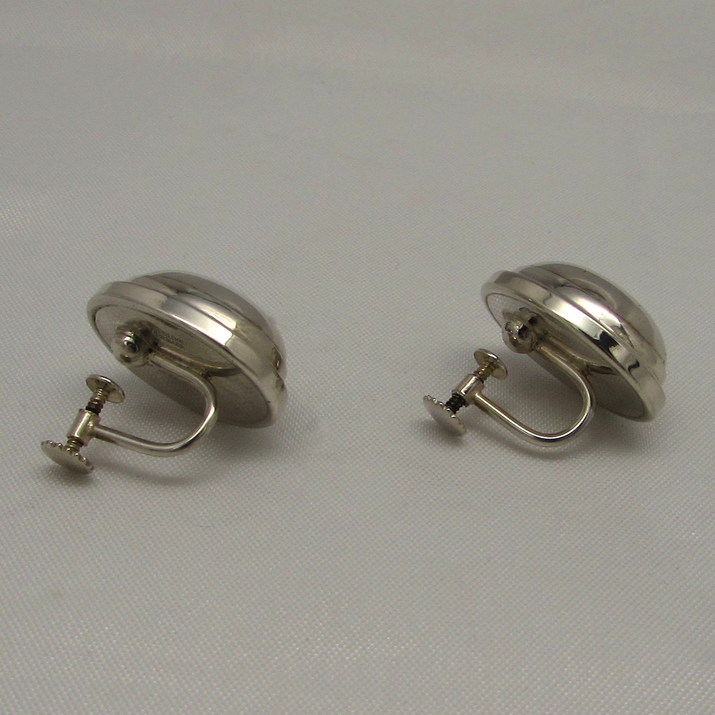 Georg Jensen Sterling Oval Cab Shape Style Earrings - Image 6