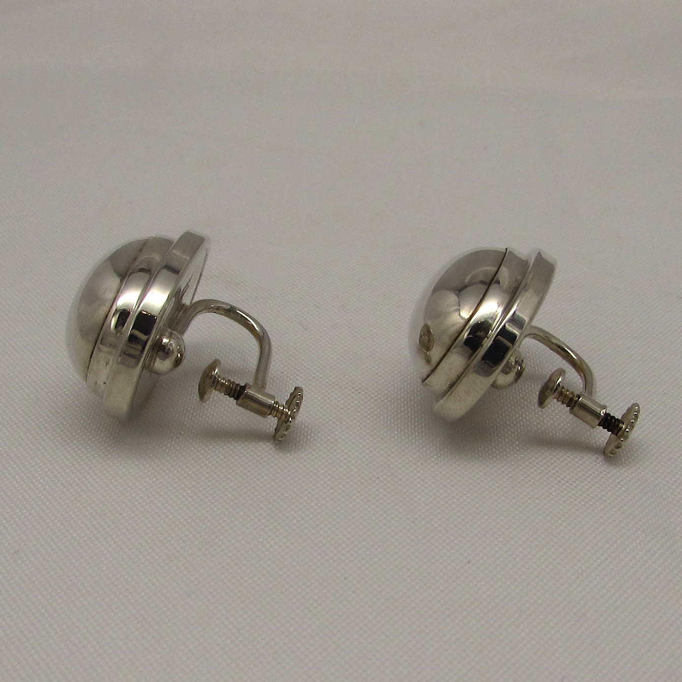 Georg Jensen Sterling Oval Cab Shape Style Earrings - Image 4