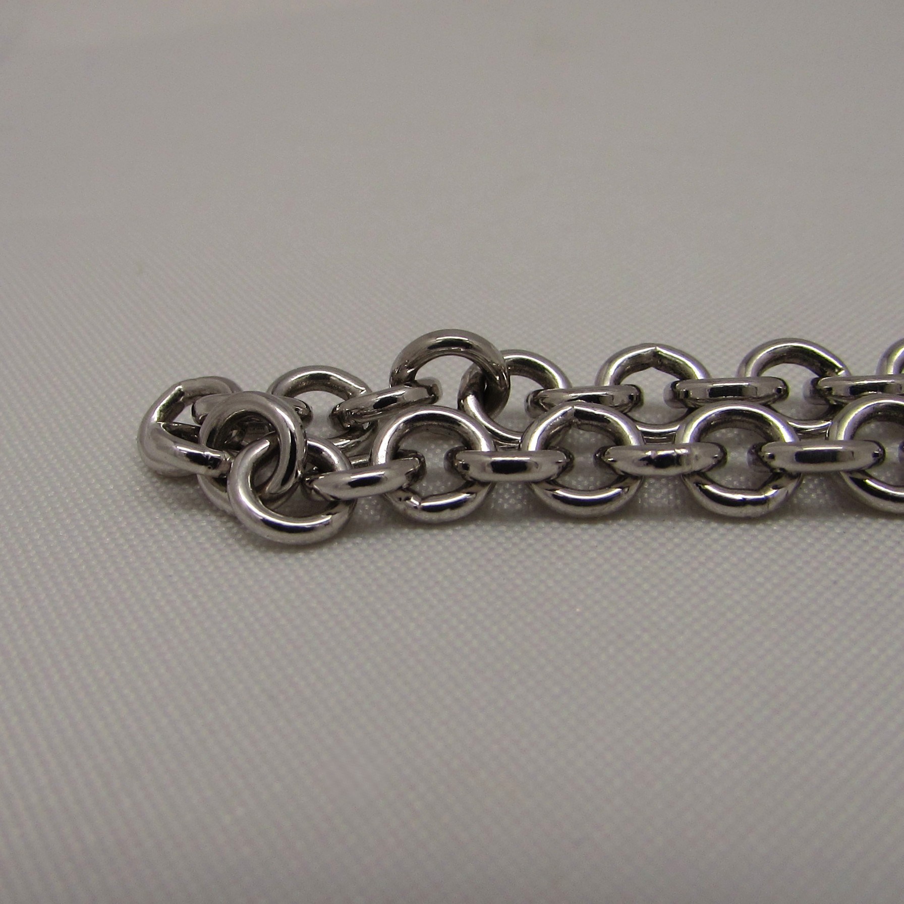 Sterling Chain Link Bracelet with Round Disc Charm - Image 6
