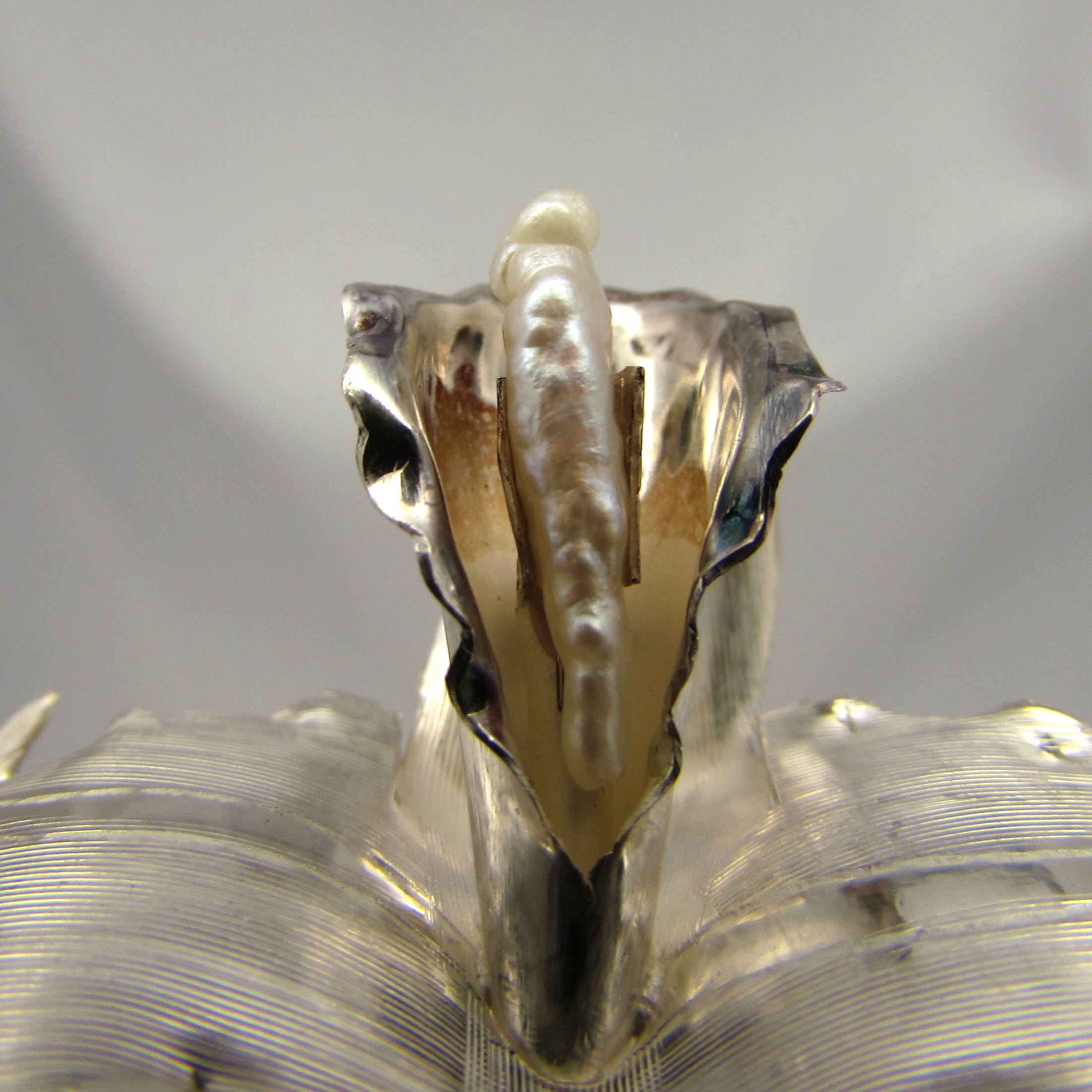 "900" Sterling Orchid with Baroque Stick Pearl - Image 6