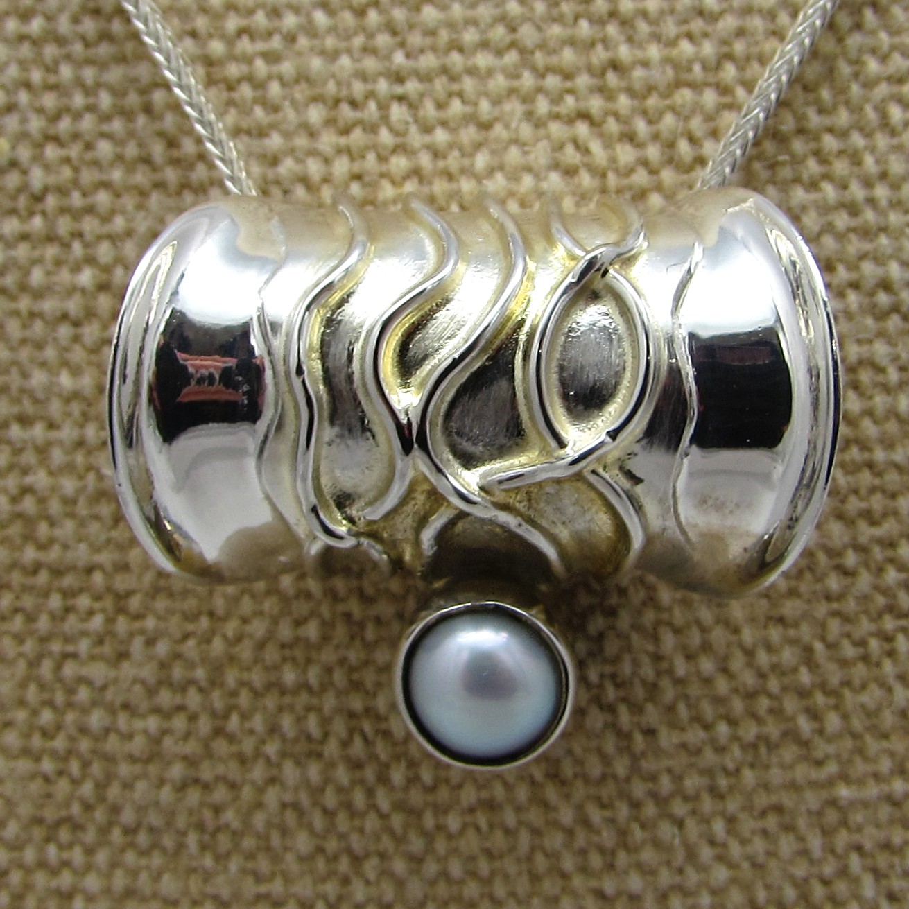 Sterling Mabe Pearl Necklace - Image 2