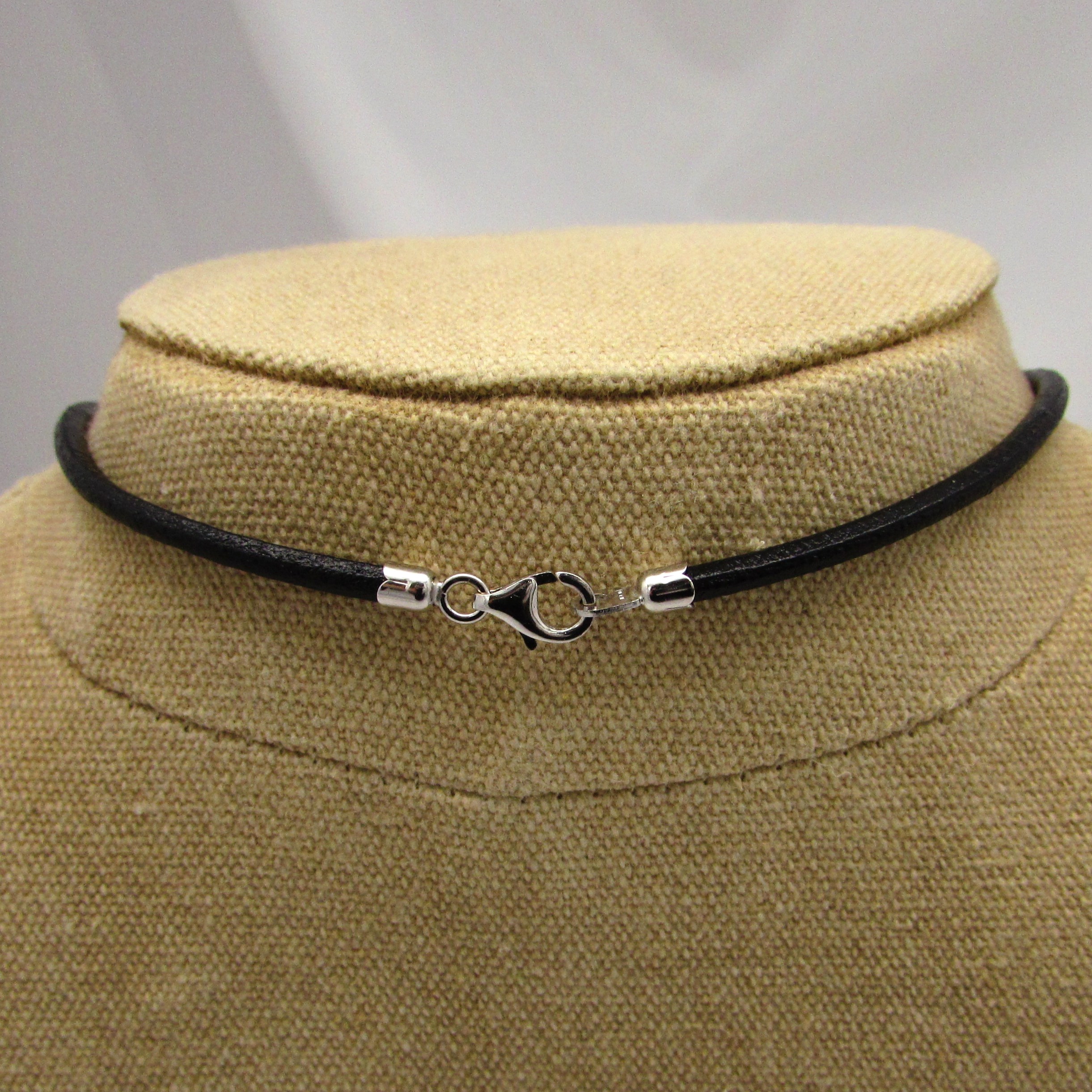 Sterling Engravable Locket & Leather Necklace - Image 6