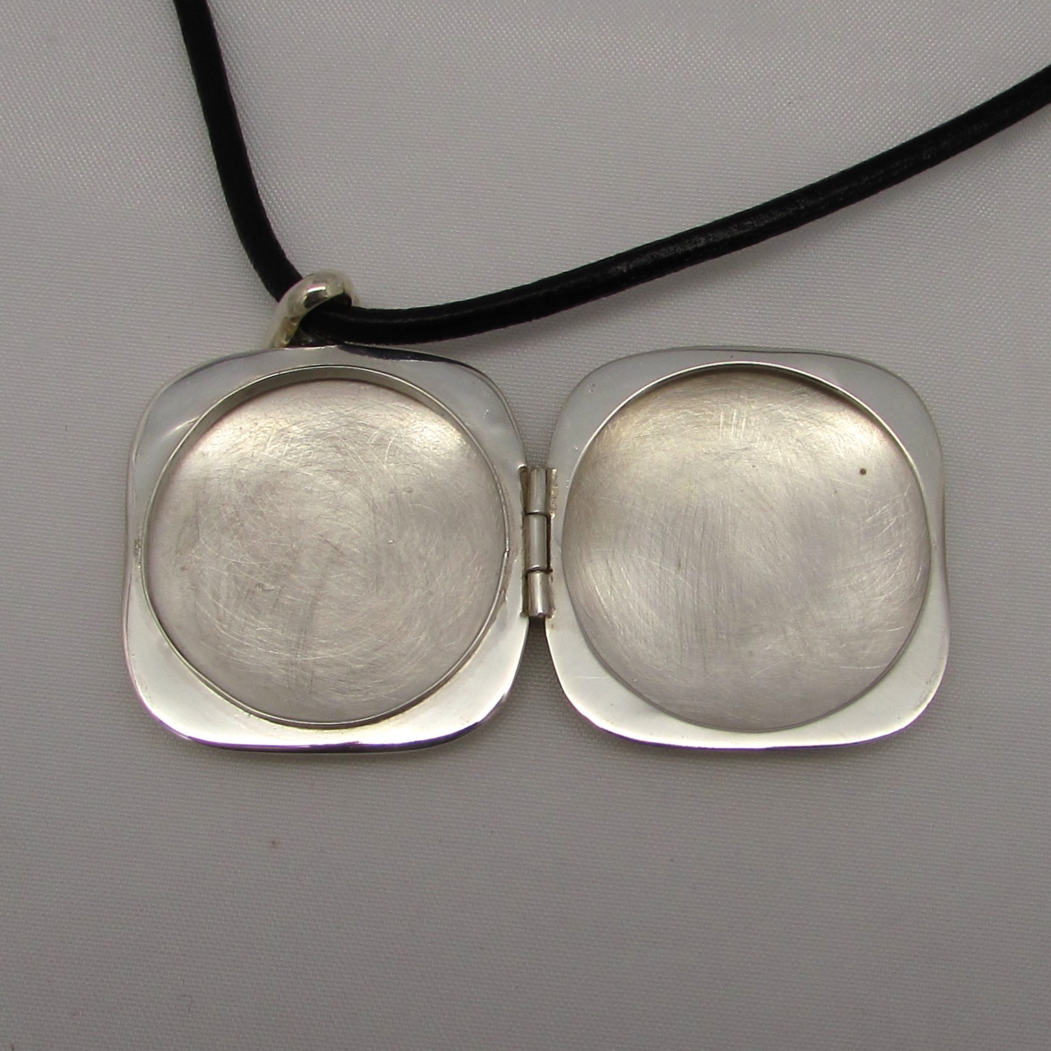 Sterling Engravable Locket & Leather Necklace - Image 11