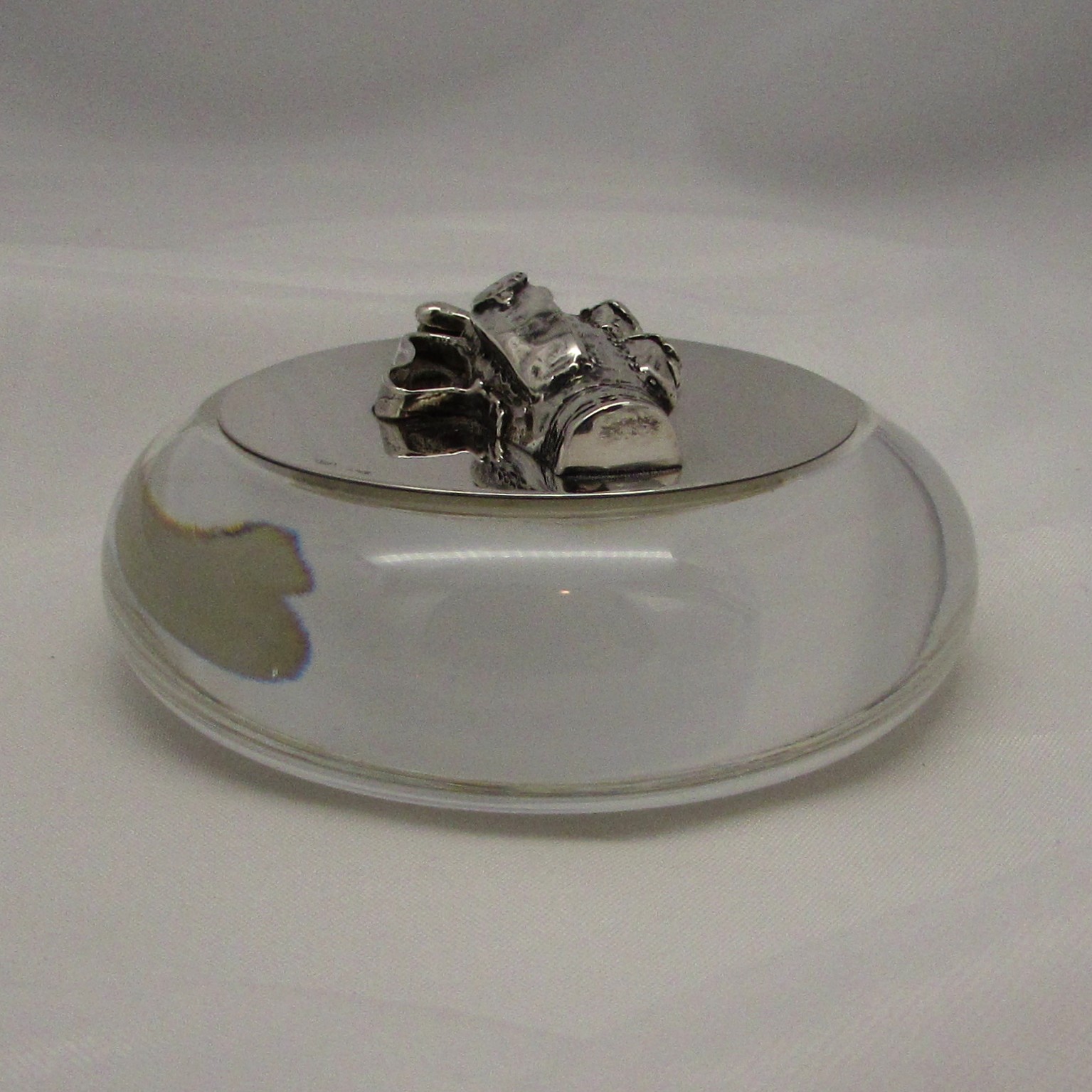 Crystal Paperweight with Sterling Golf Bag - Image 3