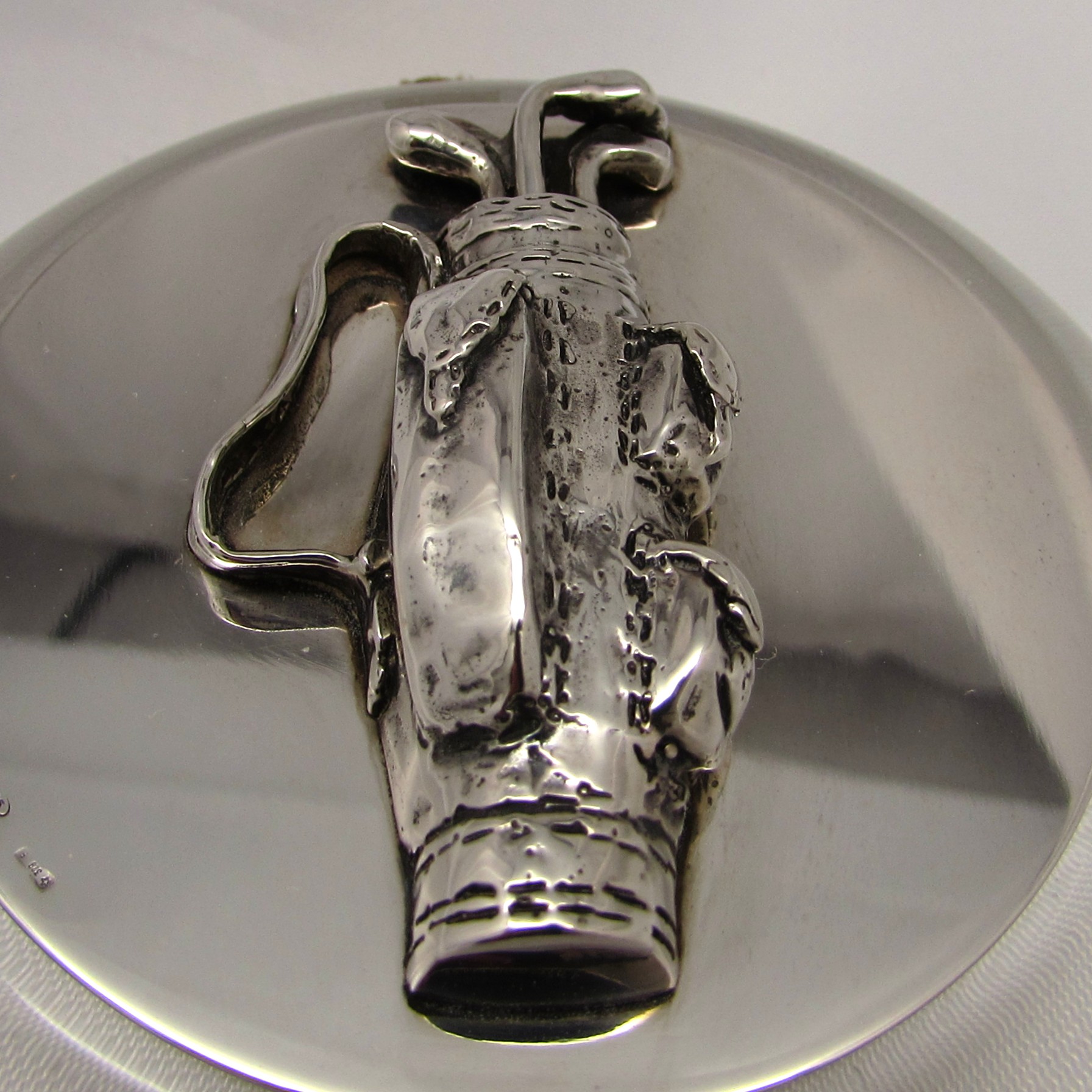 Crystal Paperweight with Sterling Golf Bag - Image 6