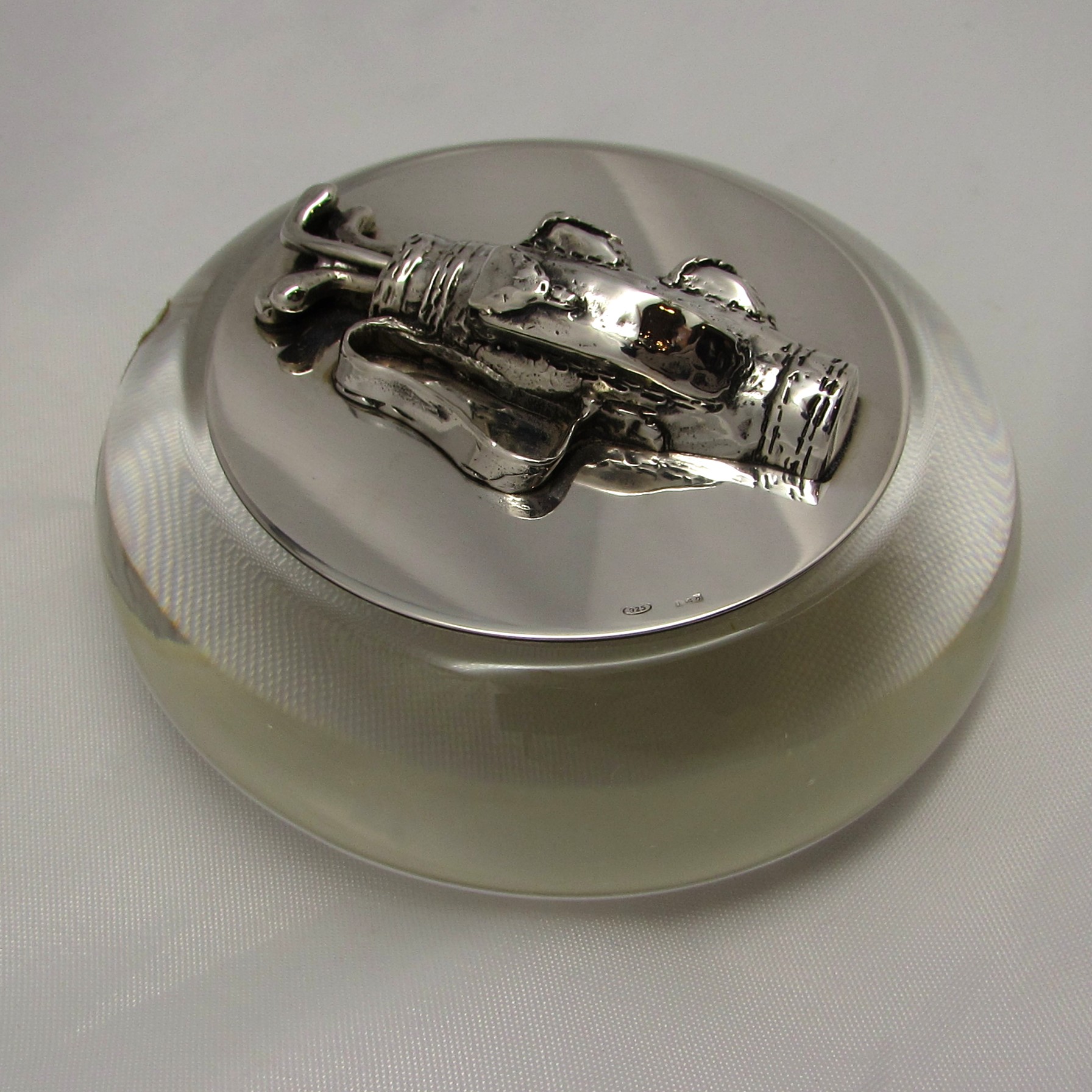 Crystal Paperweight with Sterling Golf Bag - Image 4