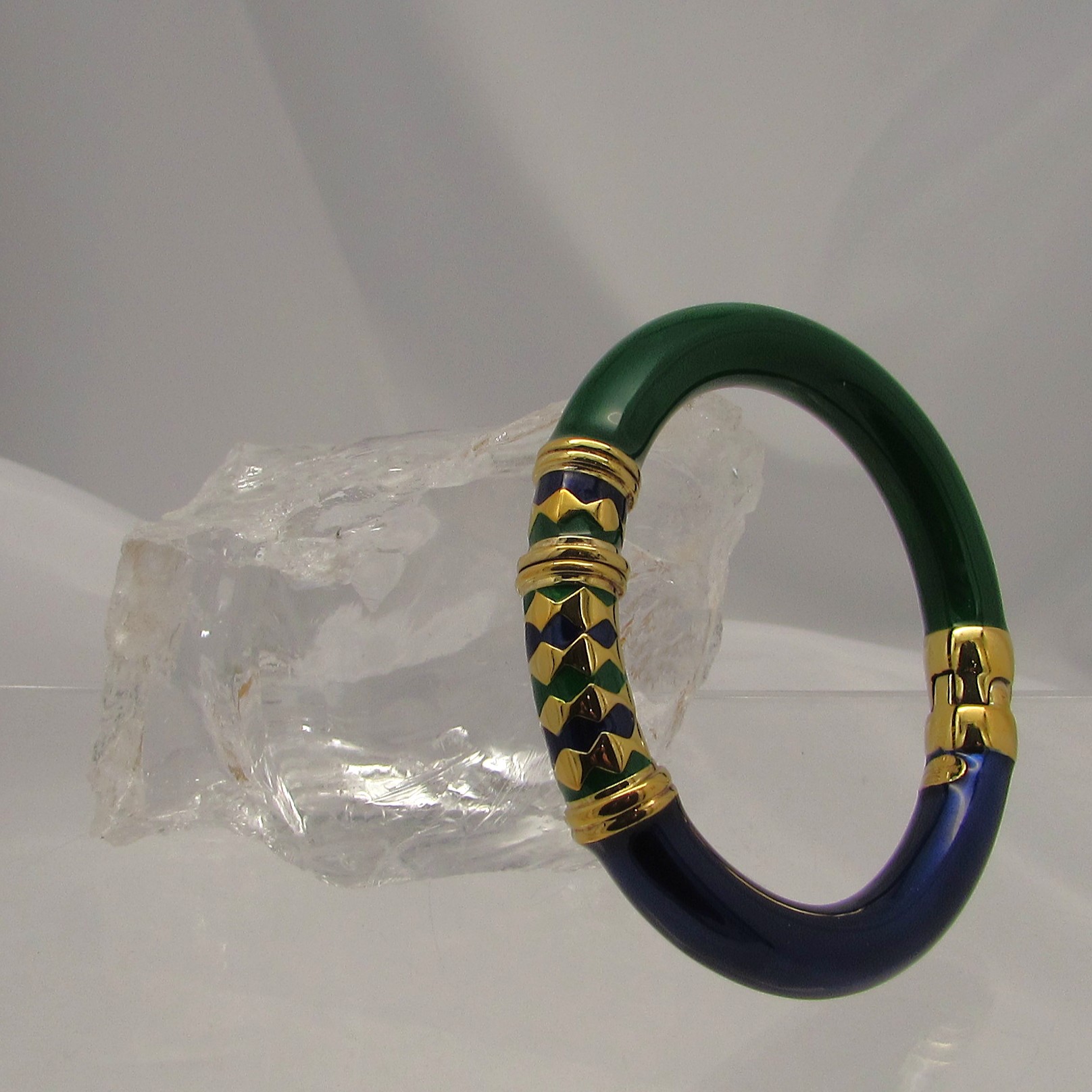 Sterling Bracelet with 24KT Yellow Gold Plate & Enamel