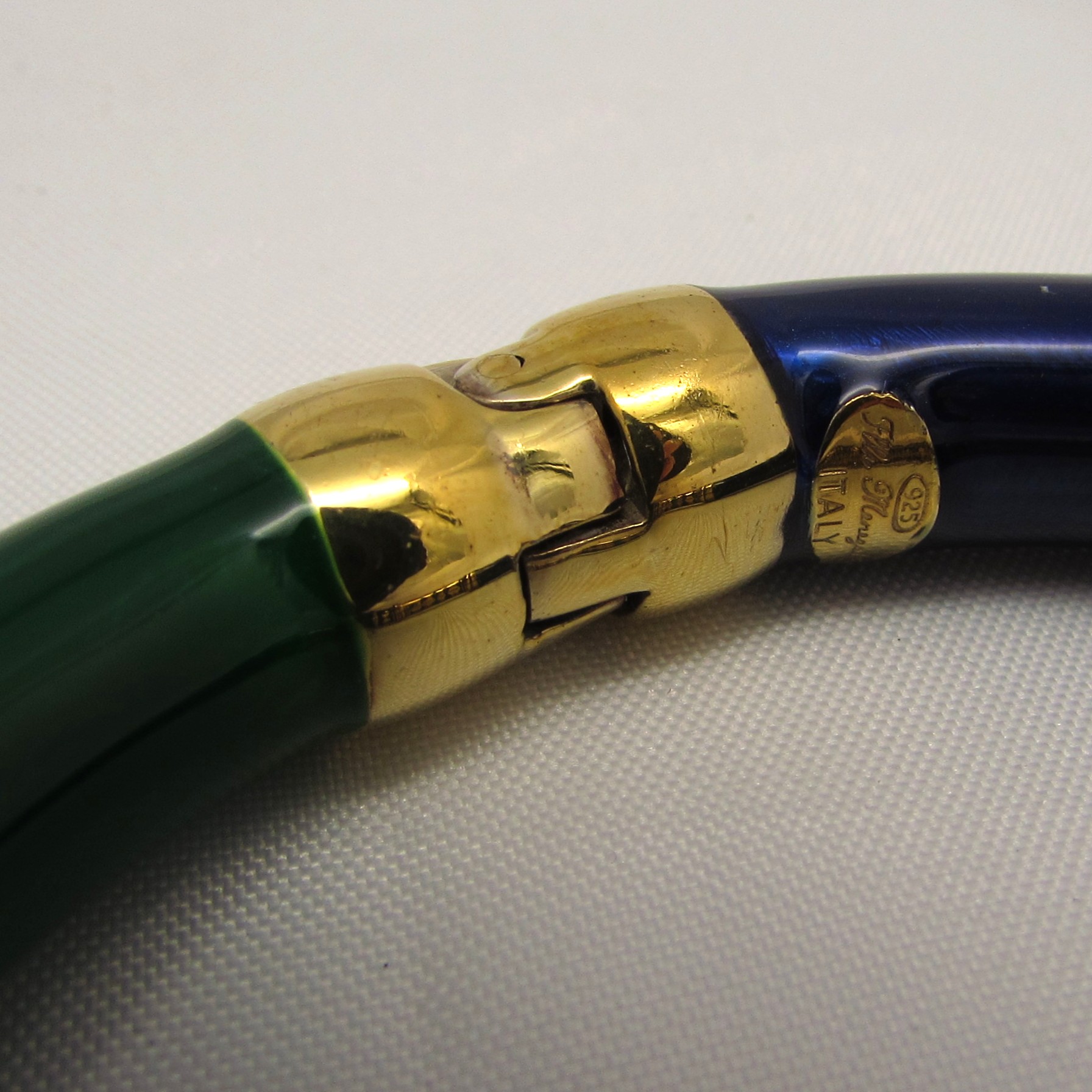 Sterling Bracelet with 24KT Yellow Gold Plate & Enamel - Image 6