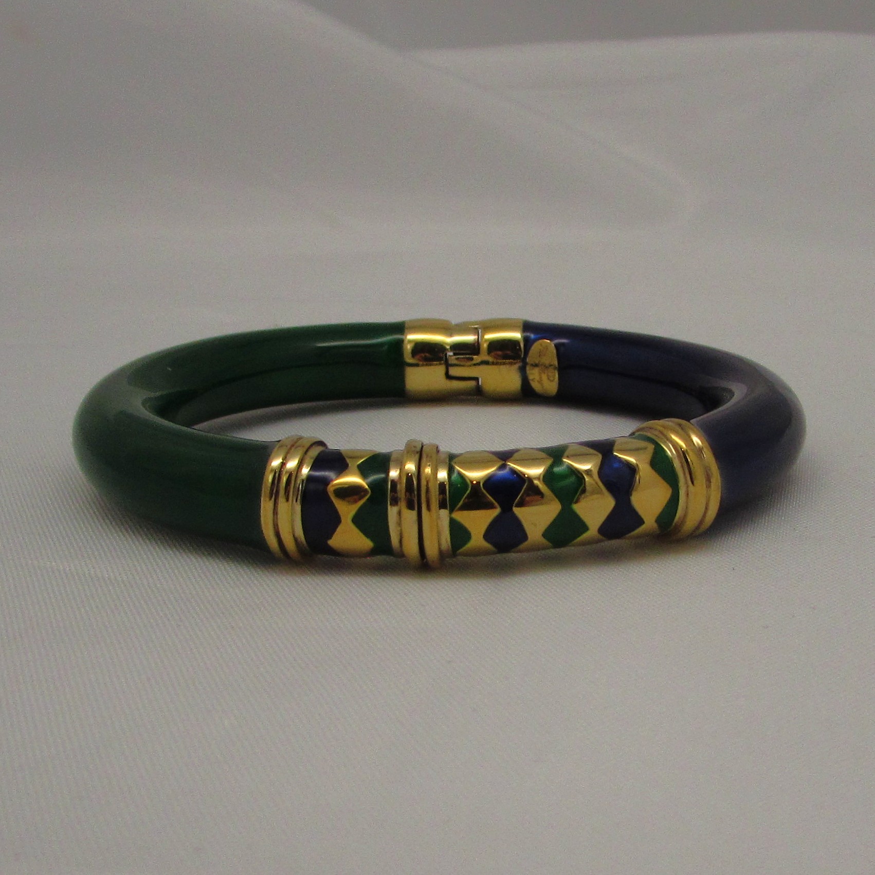 Sterling Bracelet with 24KT Yellow Gold Plate & Enamel - Image 3